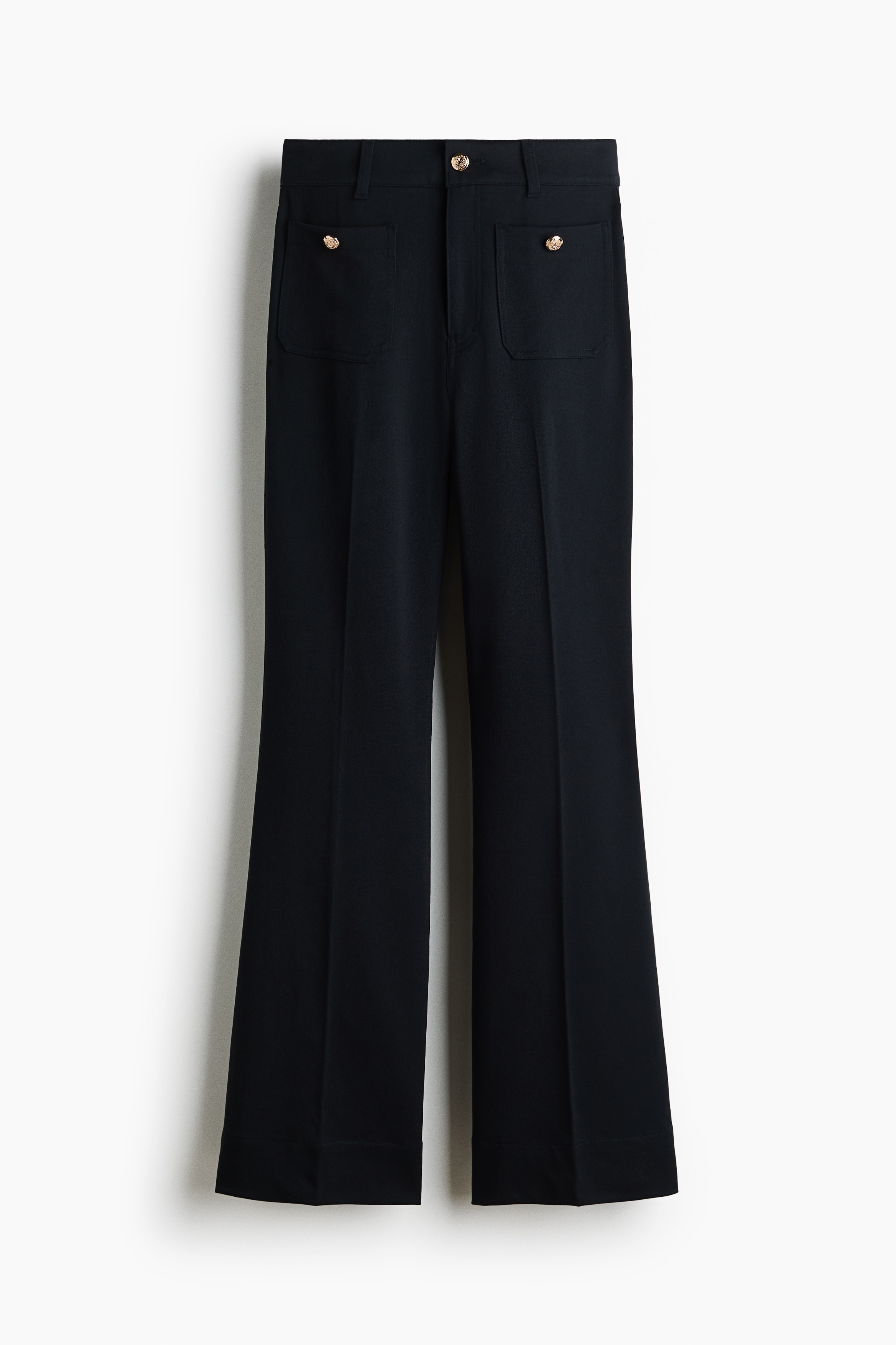 Flared Twill Pants - Navy blue/Black