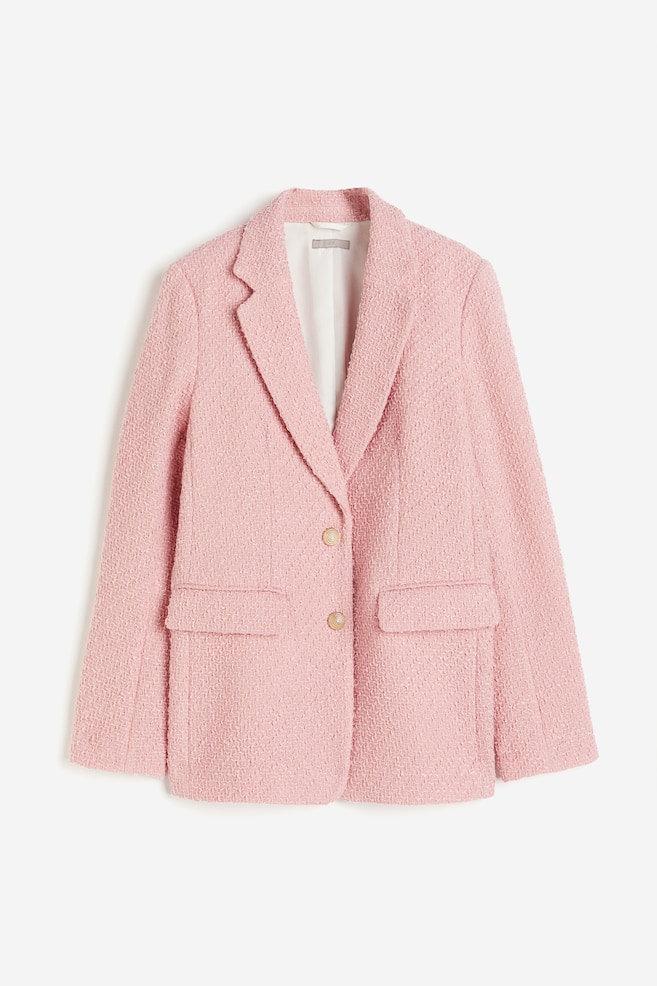 Bouclé blazer - Light pink/White - 2