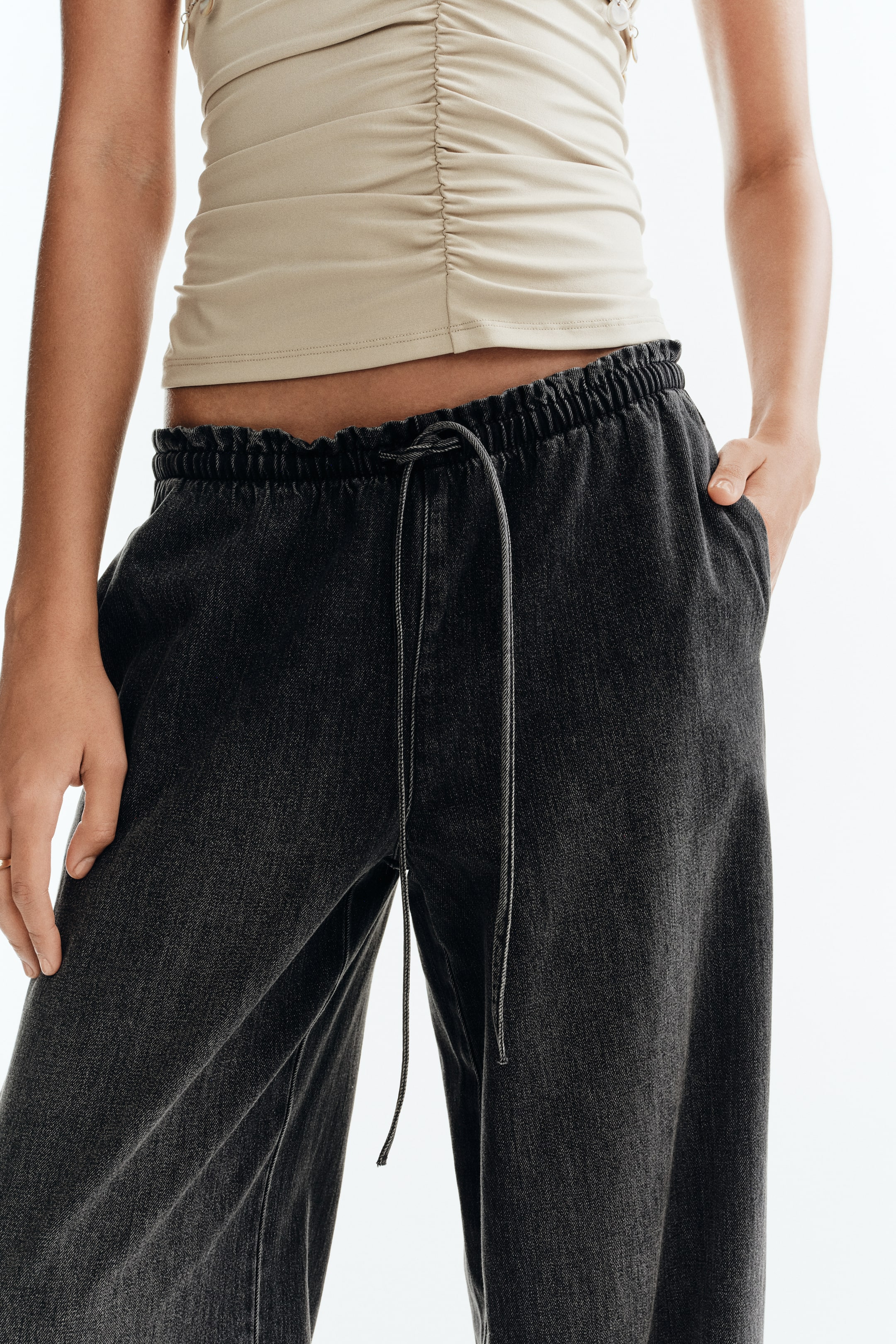 Denim Pull-On Pants