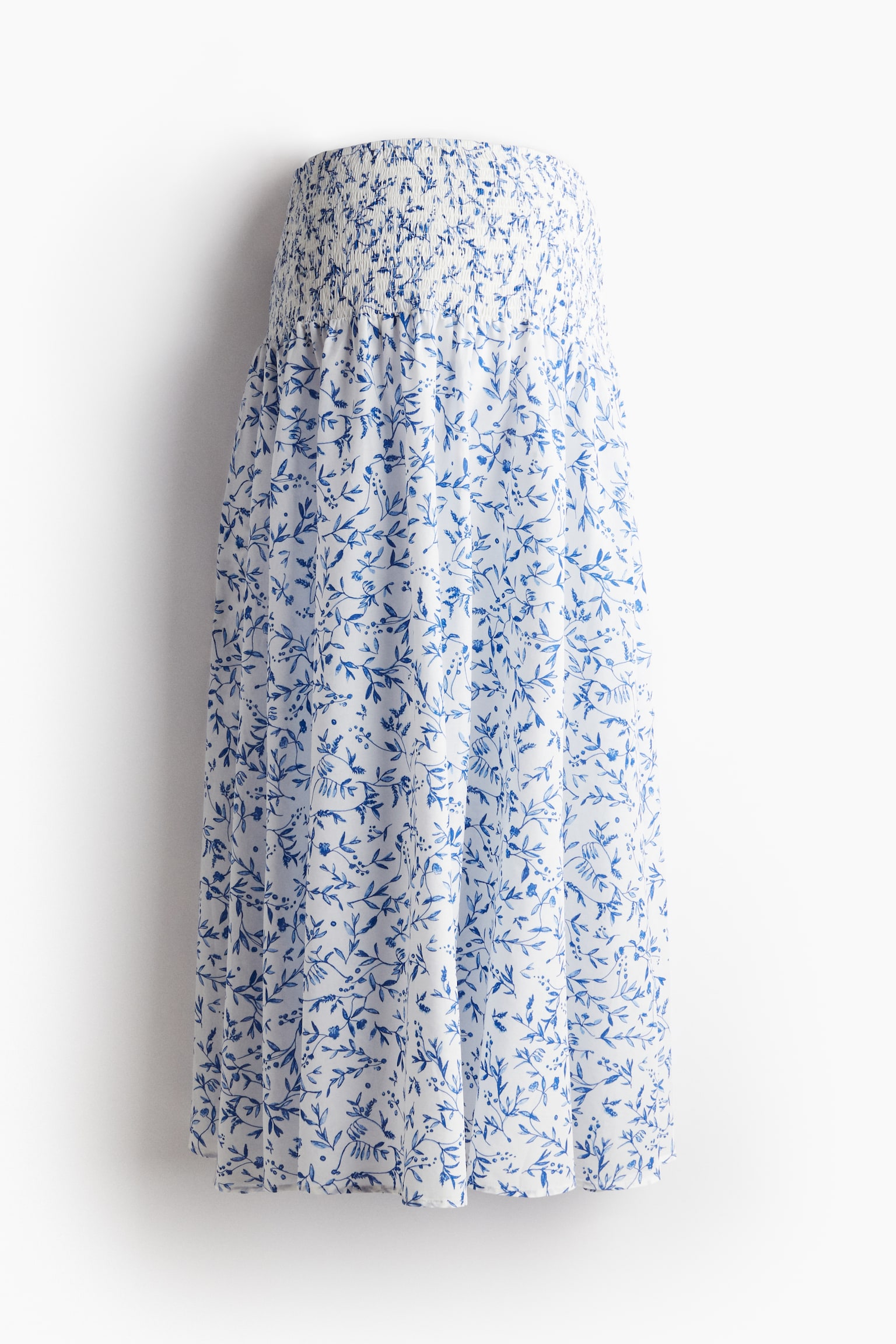 MAMA Before & After long skirt - White/Blue floral - 2