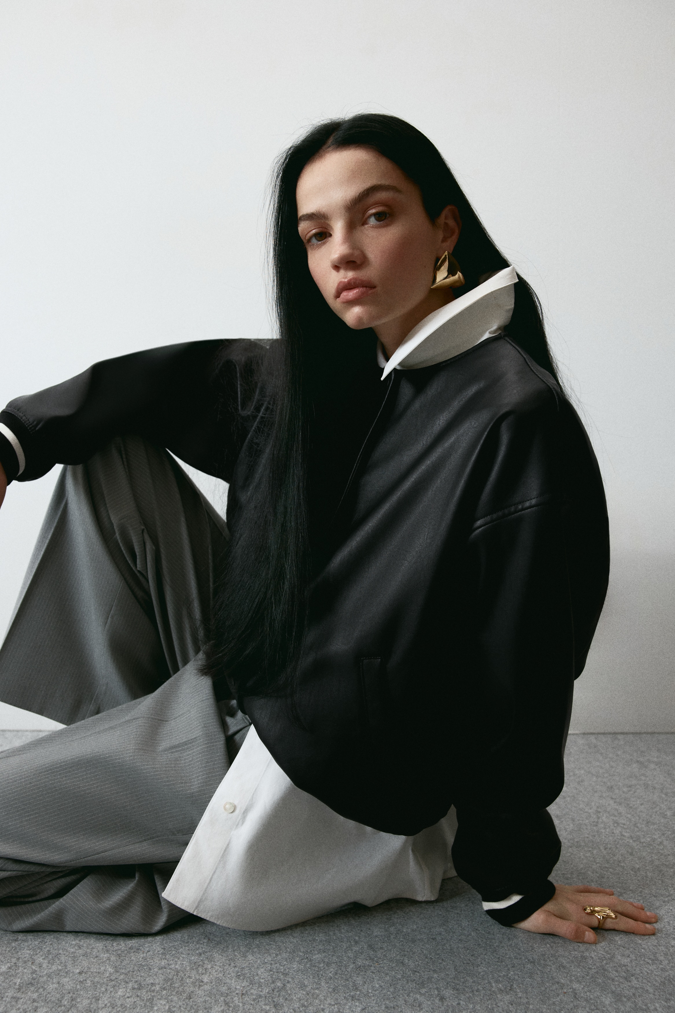 Coated bomber jacket