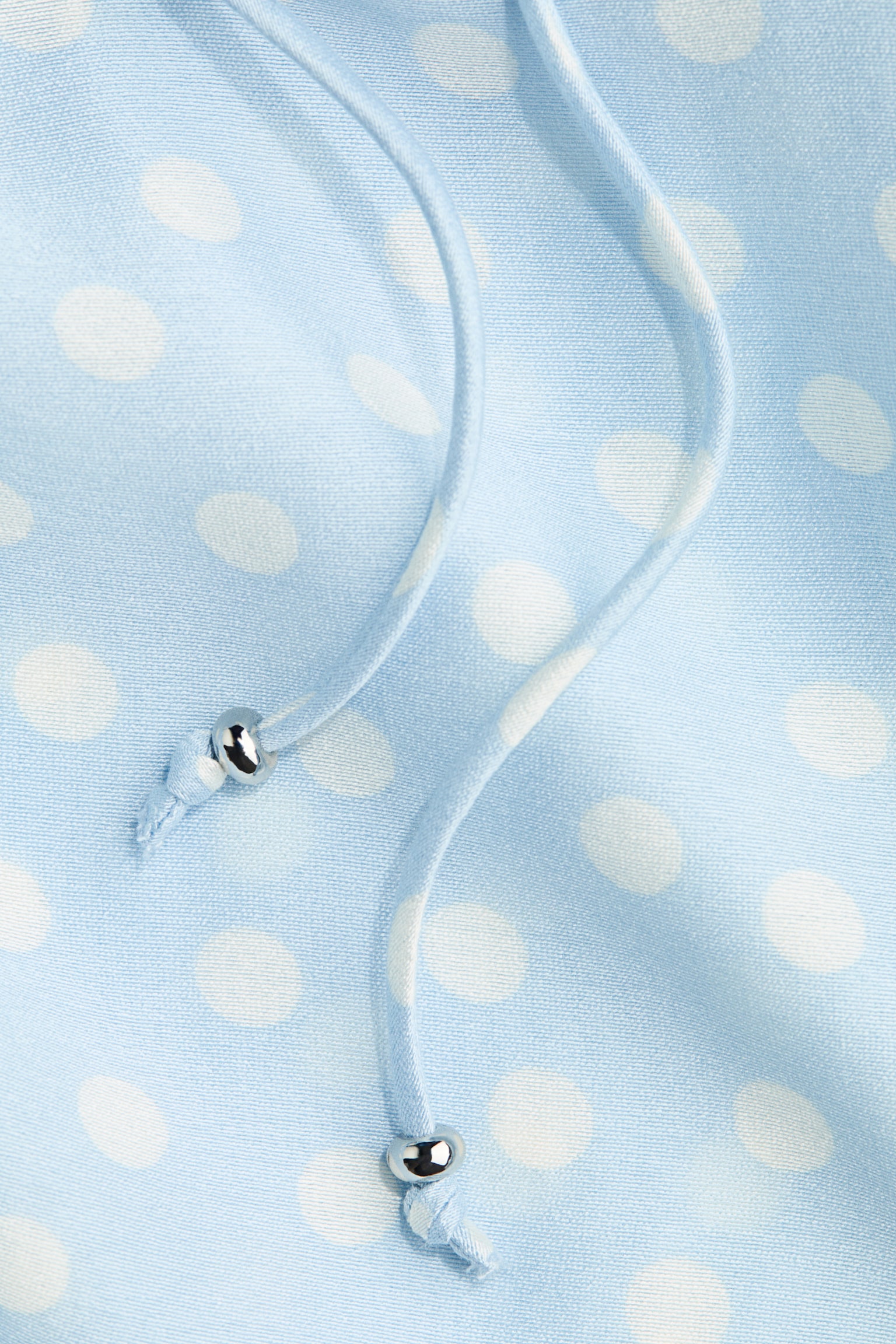 Flounce-trimmed blouse - Light blue/Polka dot - 3