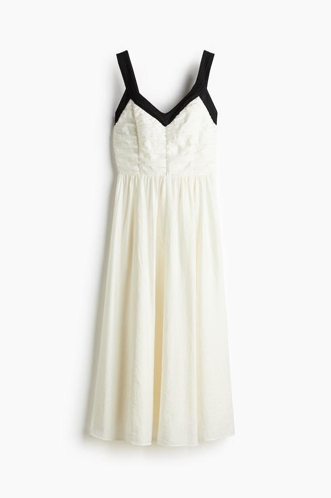 Pleated midi dress - White - 1