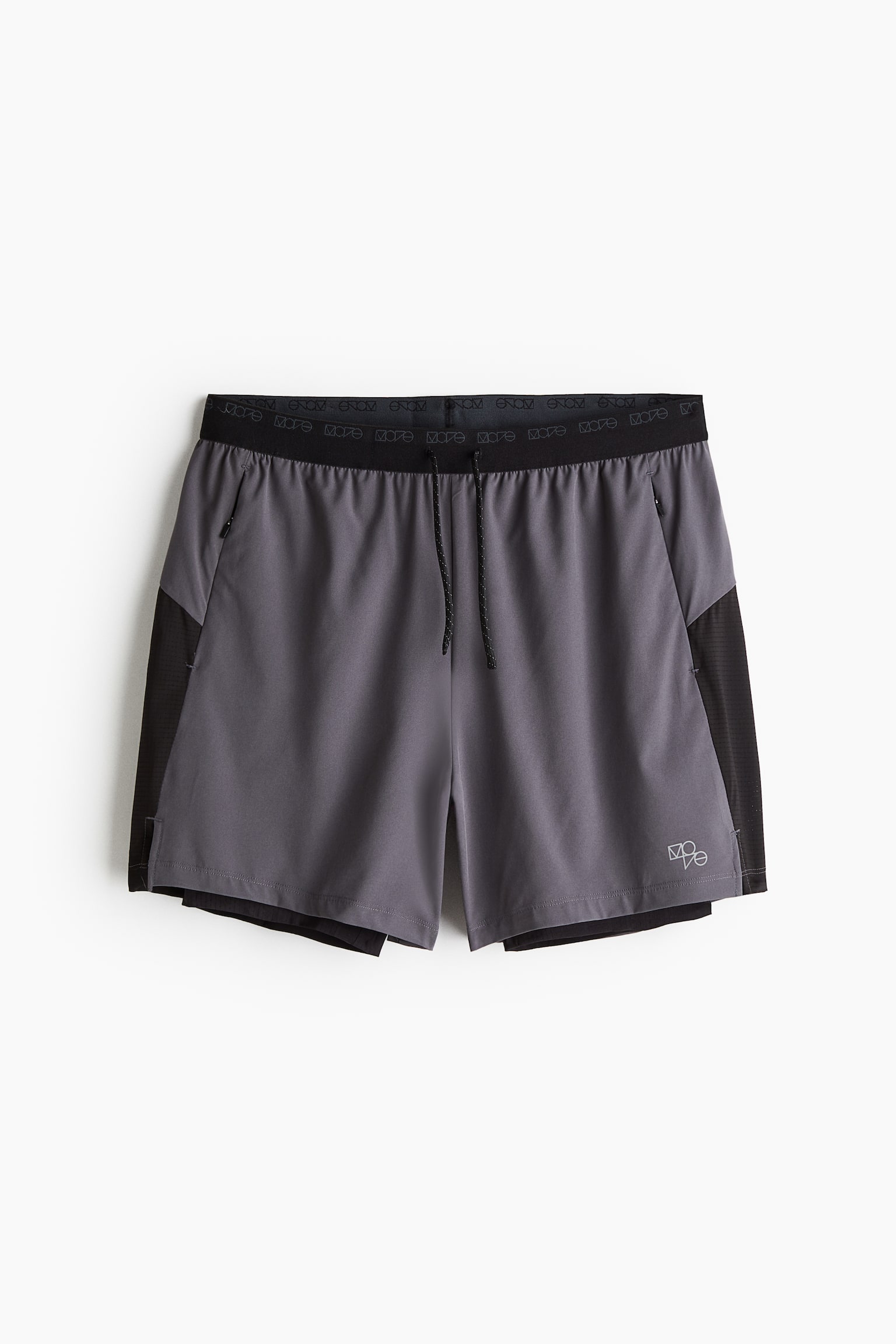 Double-layered running shorts in DryMove™ - Grey - 2