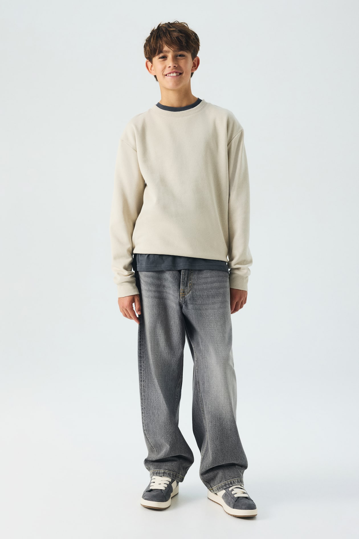 Baggy Fit Jeans Gray Kids H&M US