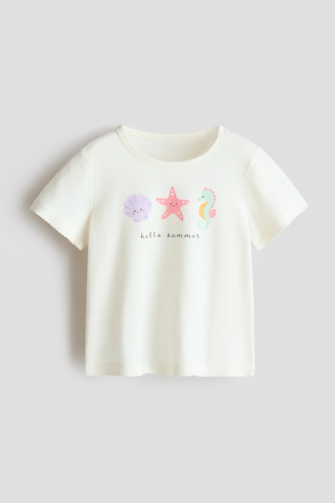 Printed Top - White/Hello Summer/Navy blue/hearts/Red/Mon Amour/White/cherries - 1