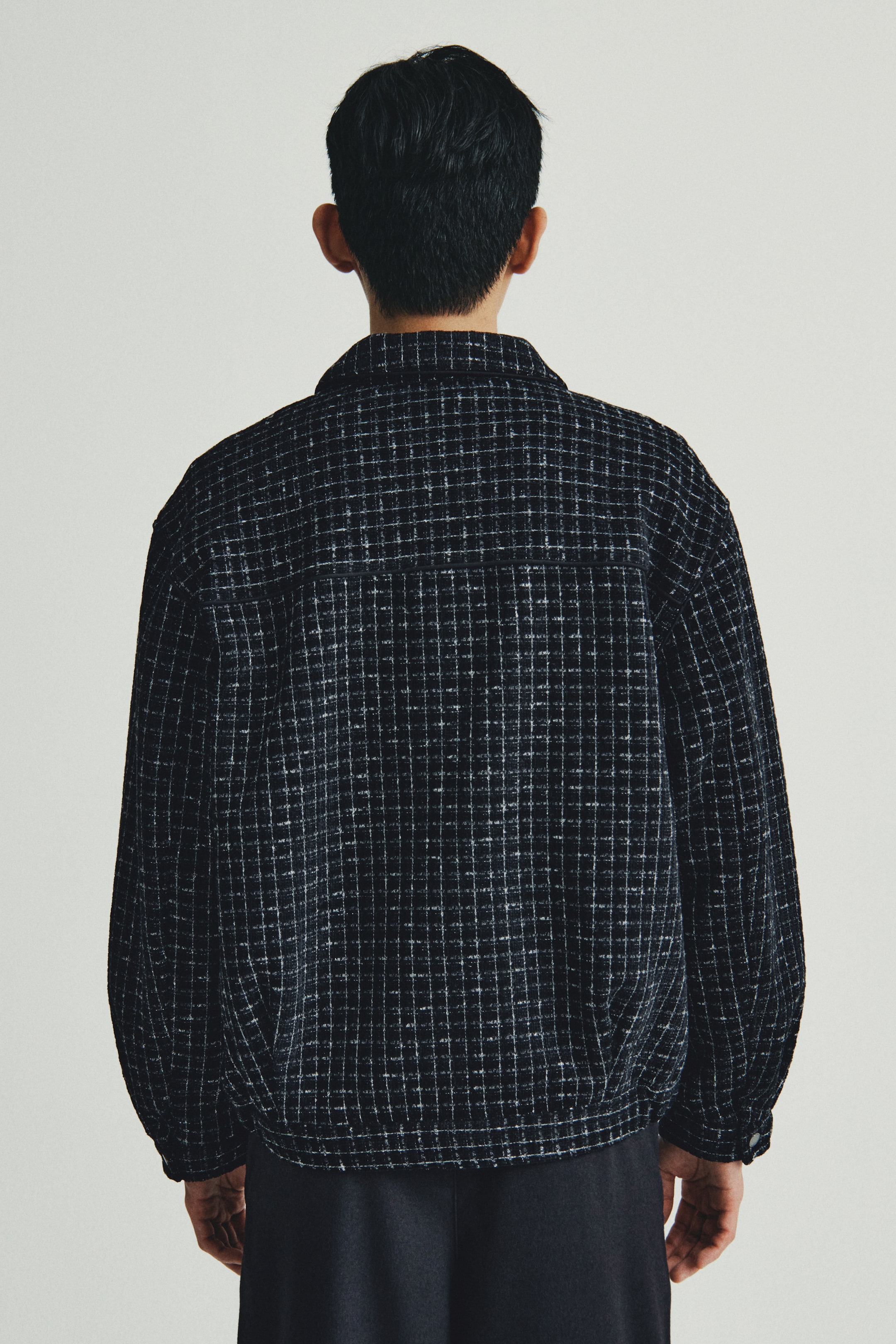 이미지 확대 보기: 해링턴 스타일 재킷 - 블랙/체크 - Men | H&M KR 4