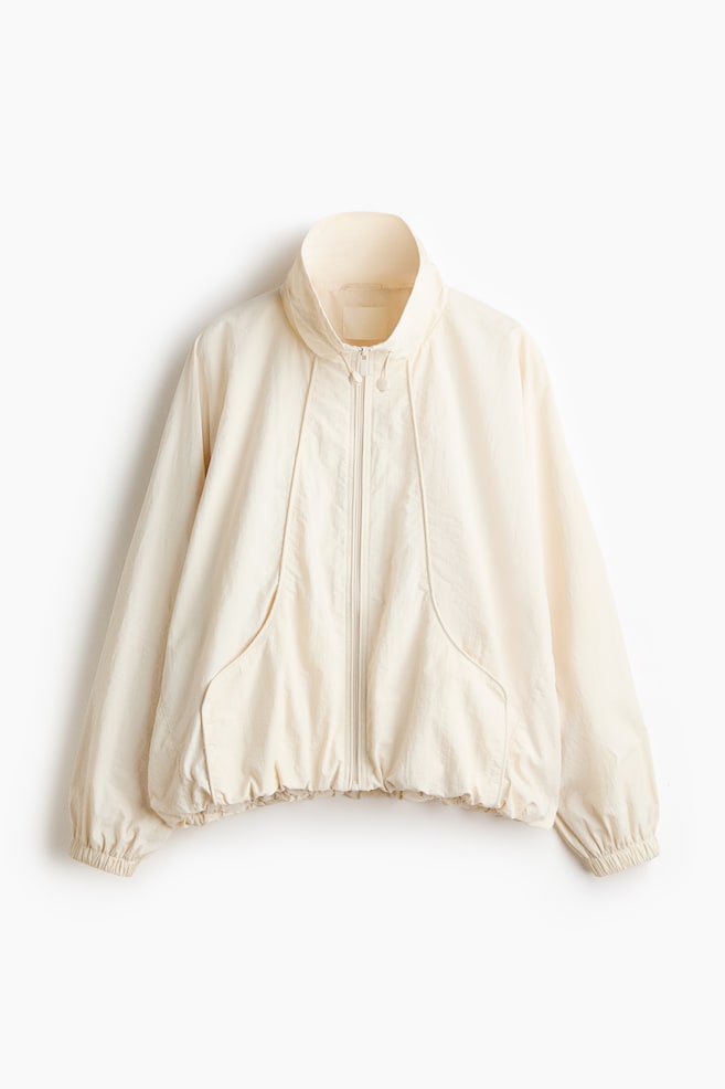 Oversized Nylon Jacket - Light beige/Black - 1