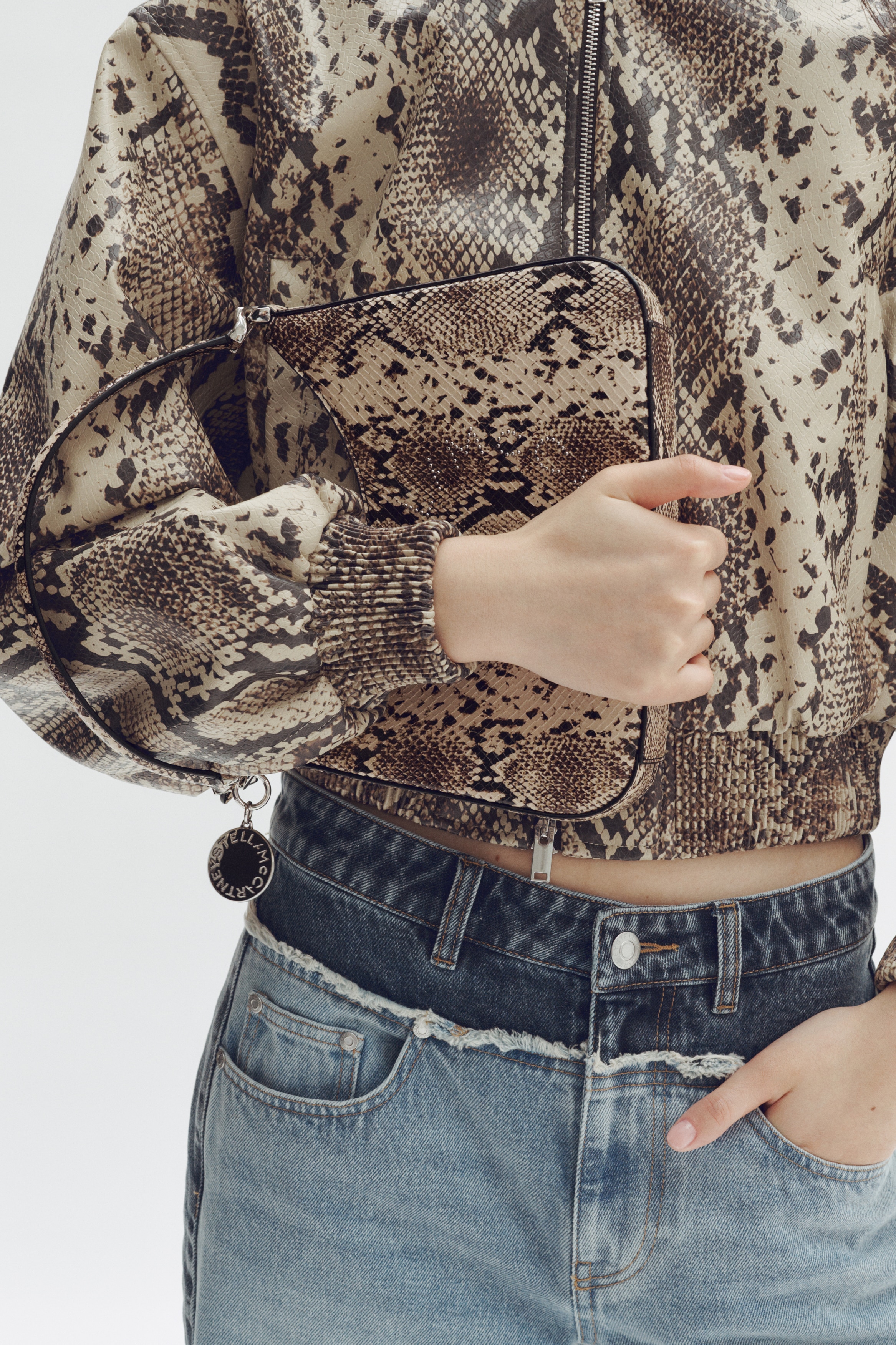 スネークスキンプリントハンドバッグ - ベージュ - レディース | H&M JP