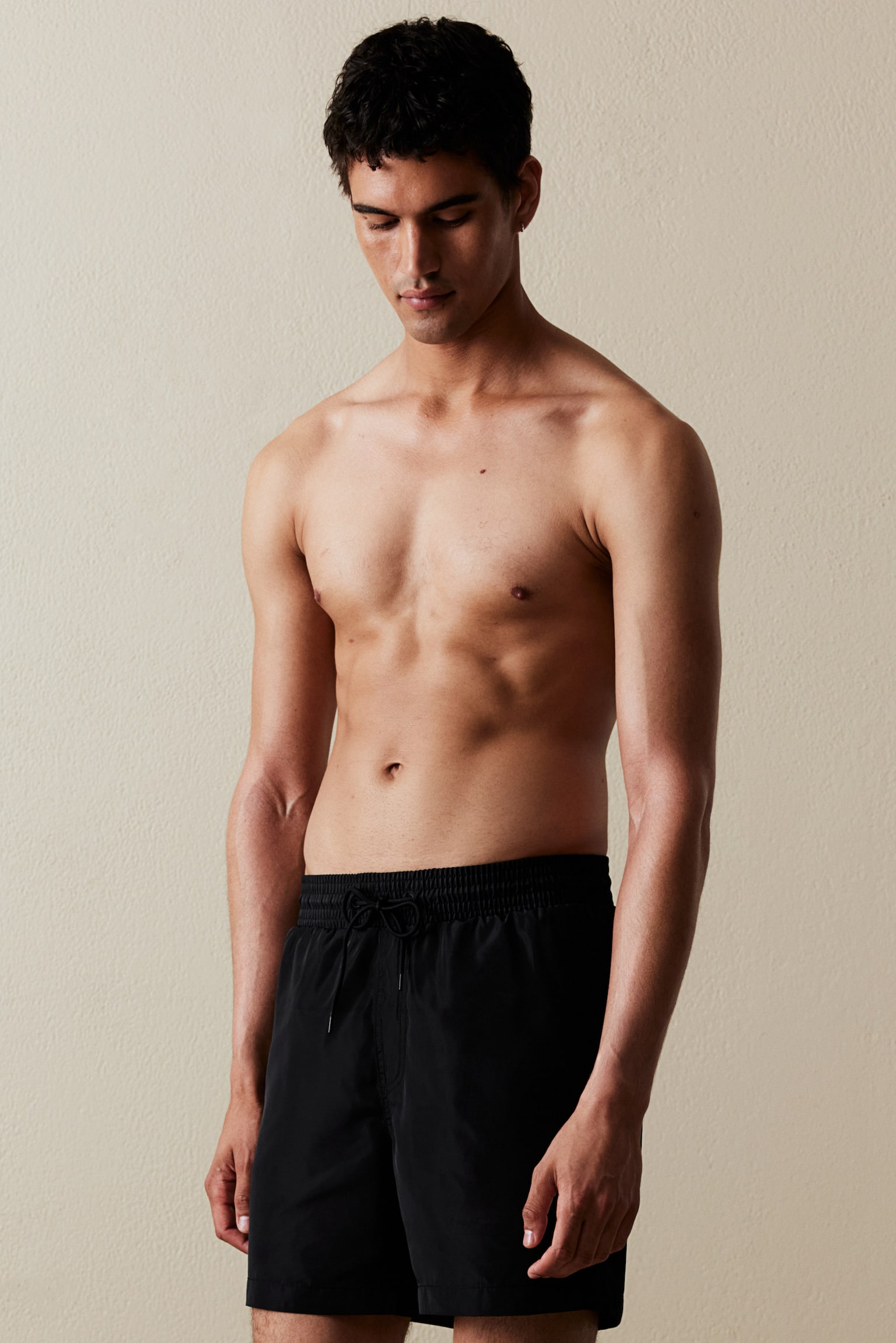 Swim shorts - Black/Burgundy/Dark brown/Light beige - 4