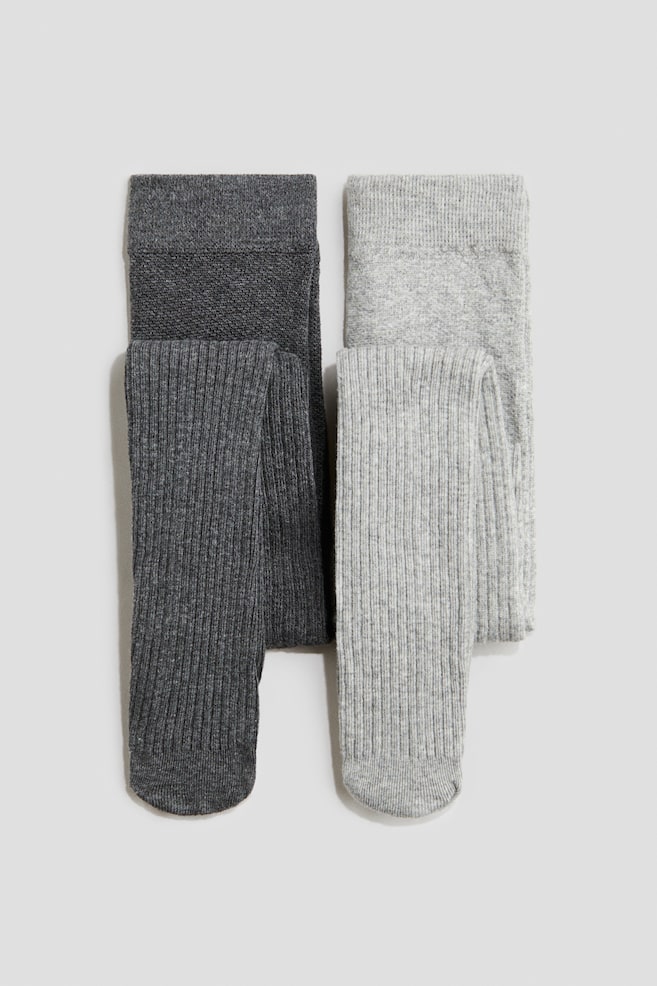 Calzamaglie 2 pezzi - Grigio scuro/grigio mélange/Nero/beige chiaro mélange - 1