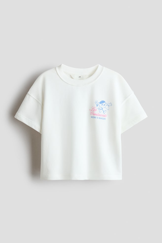 Printed sweatshirt T-shirt - White/Noemi's Bakery/Navy blue/Soleil - 1