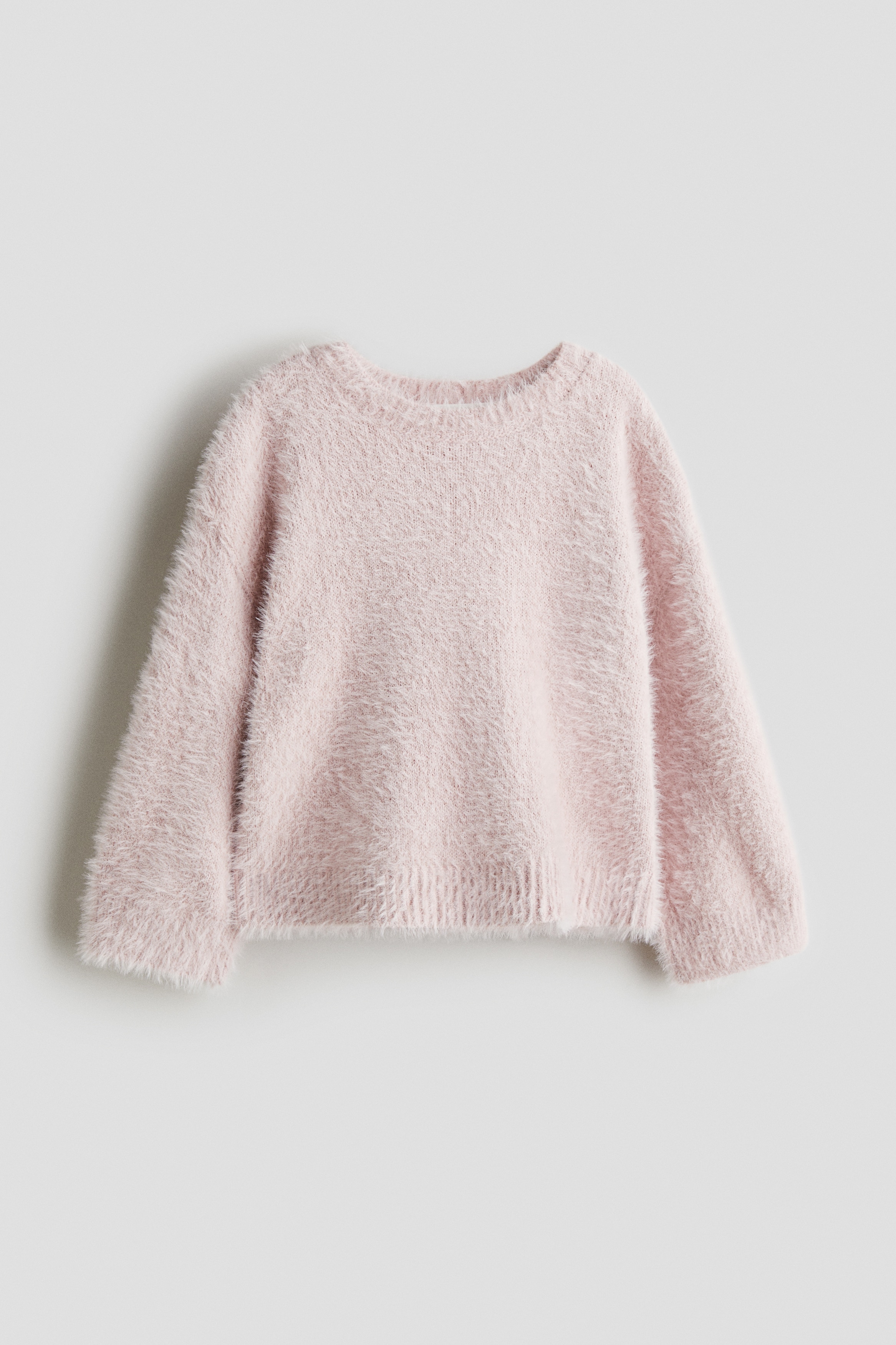 Harjattu neulepusero - Roosa/Kermanvaalea