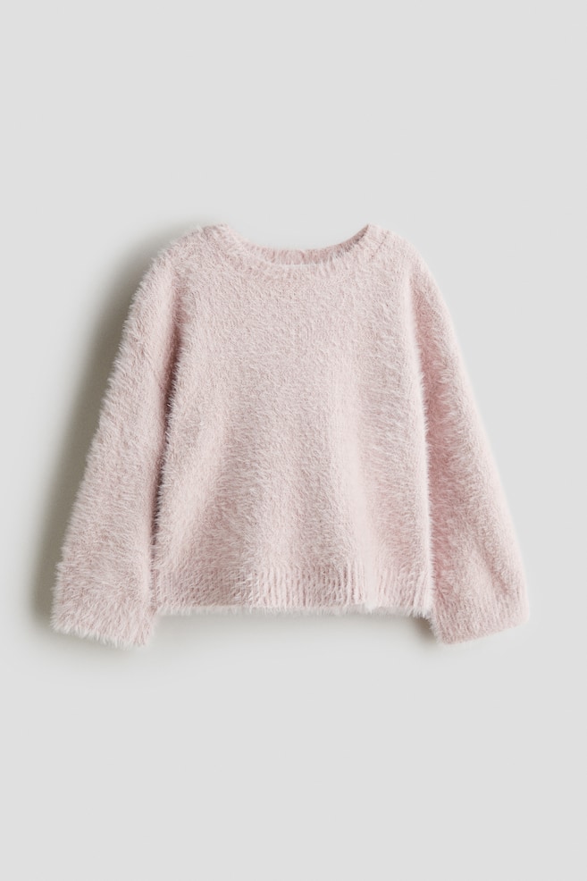 Brushed fine-knit jumper - Pink/Light blue - 1