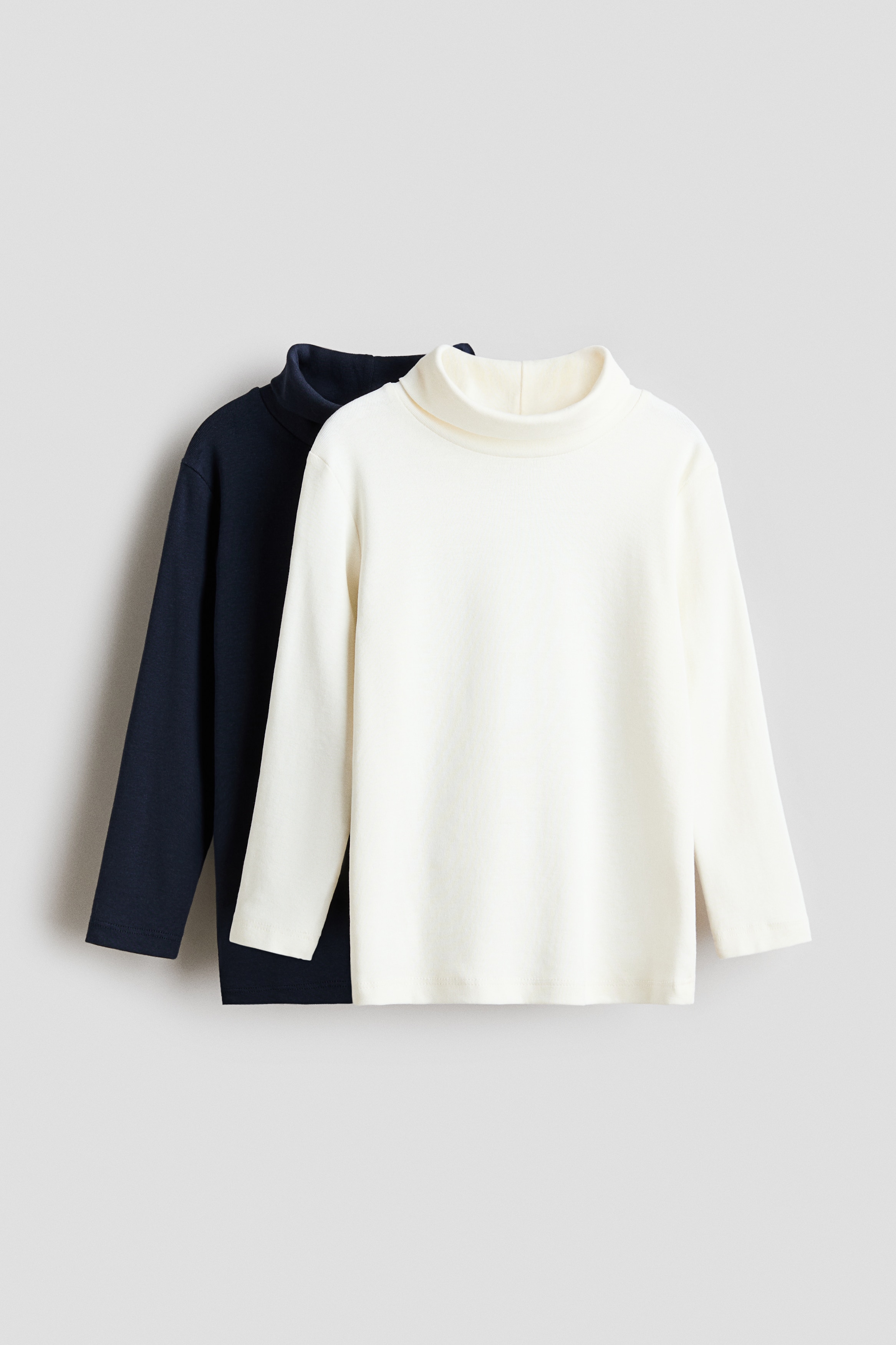 Gutt - Marineblå/Hvit 2-pack pologensere - Size: 98/104 (2-4Y)  - H&M