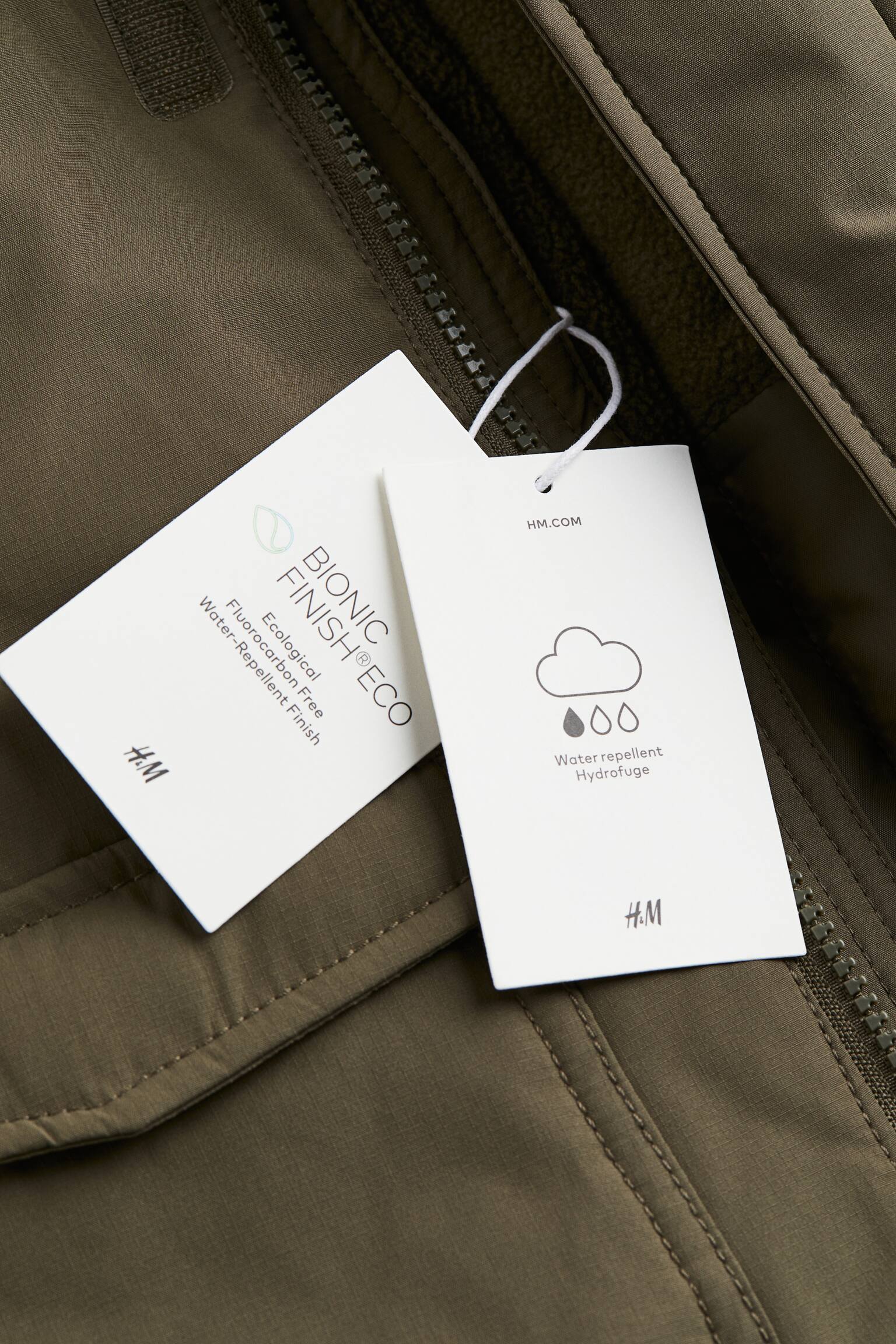 Water Repellent Parka - Dark khaki green/Navy blue/Light brown - 2