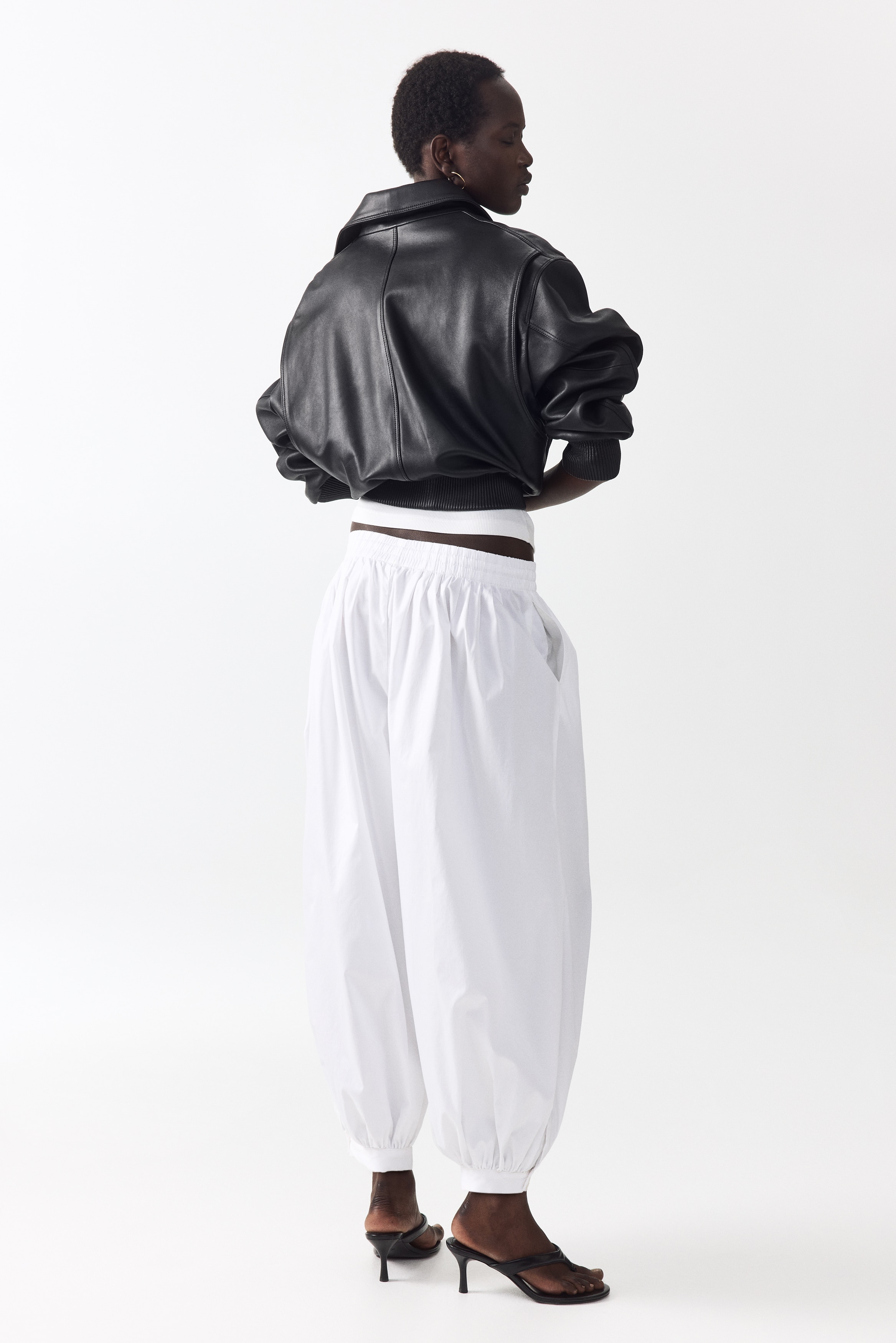 Cotton balloon trousers