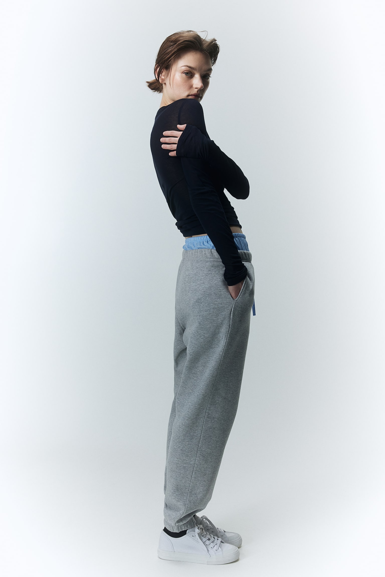 Track Pants - Light grey marle/Dark grey/Light grey/Dark grey/Dark green/Plum purple - 3