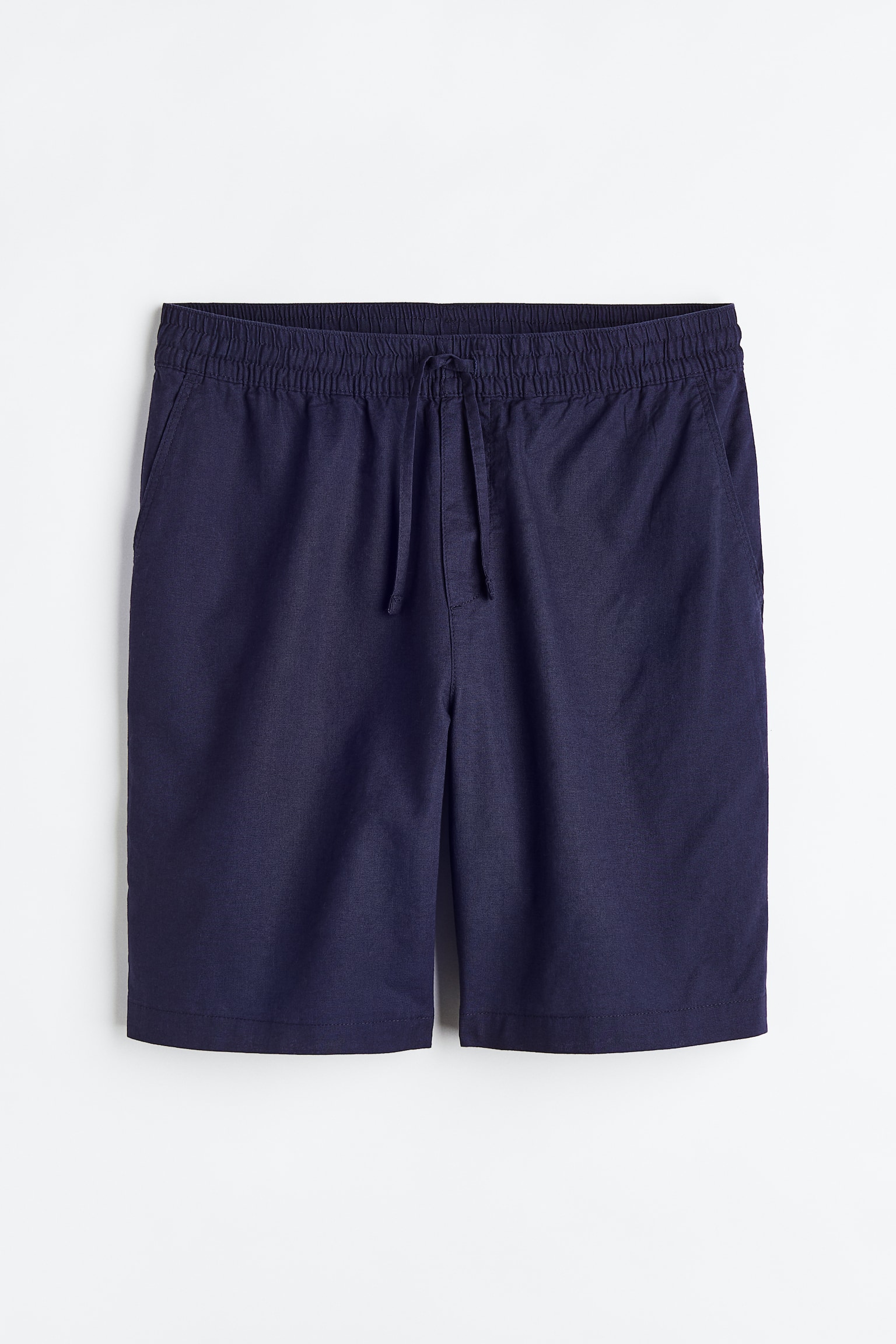 Loose Fit Linen Blend Shorts - Dark blue/Dark grey/Khaki green/Light beige - 1