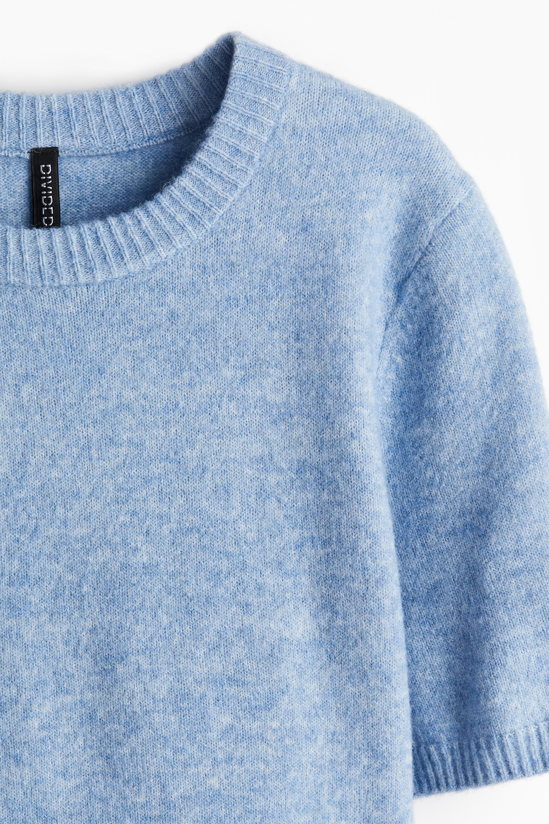 トップス STONE  ds knit blue Bright Blue Half-zipper sweater with reflective details