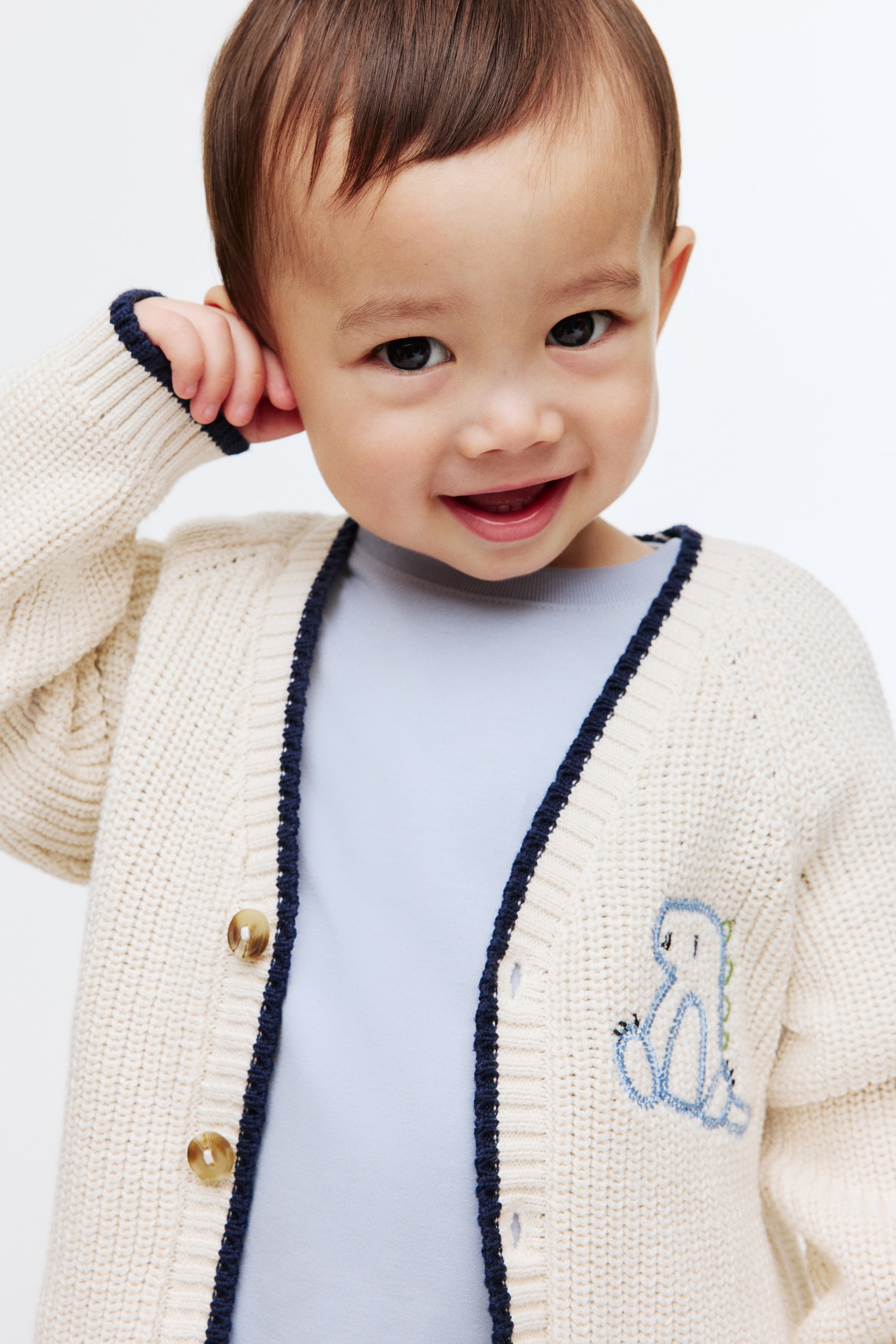 Visualizza immagine più grande: Cardigan in cotone con ricami - Beige chiaro/dinosauro - BAMBINO | H&M IT 4