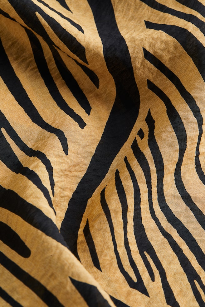 Draped halterneck dress - Beige/Tiger striped/Black - 5