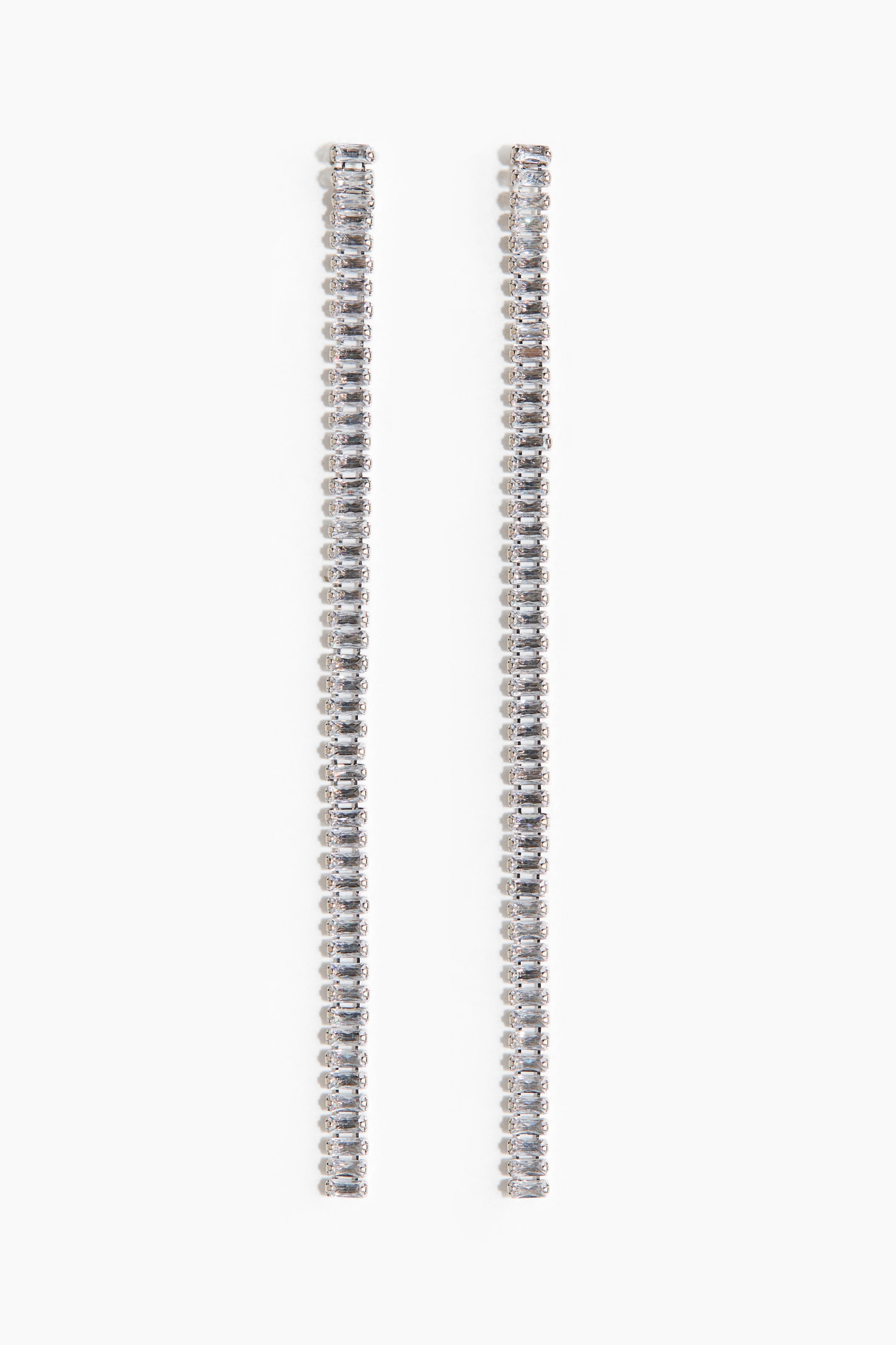 View larger image: Rhinestone-chain earrings - Silver-coloured - Ladies | H&M SG 3