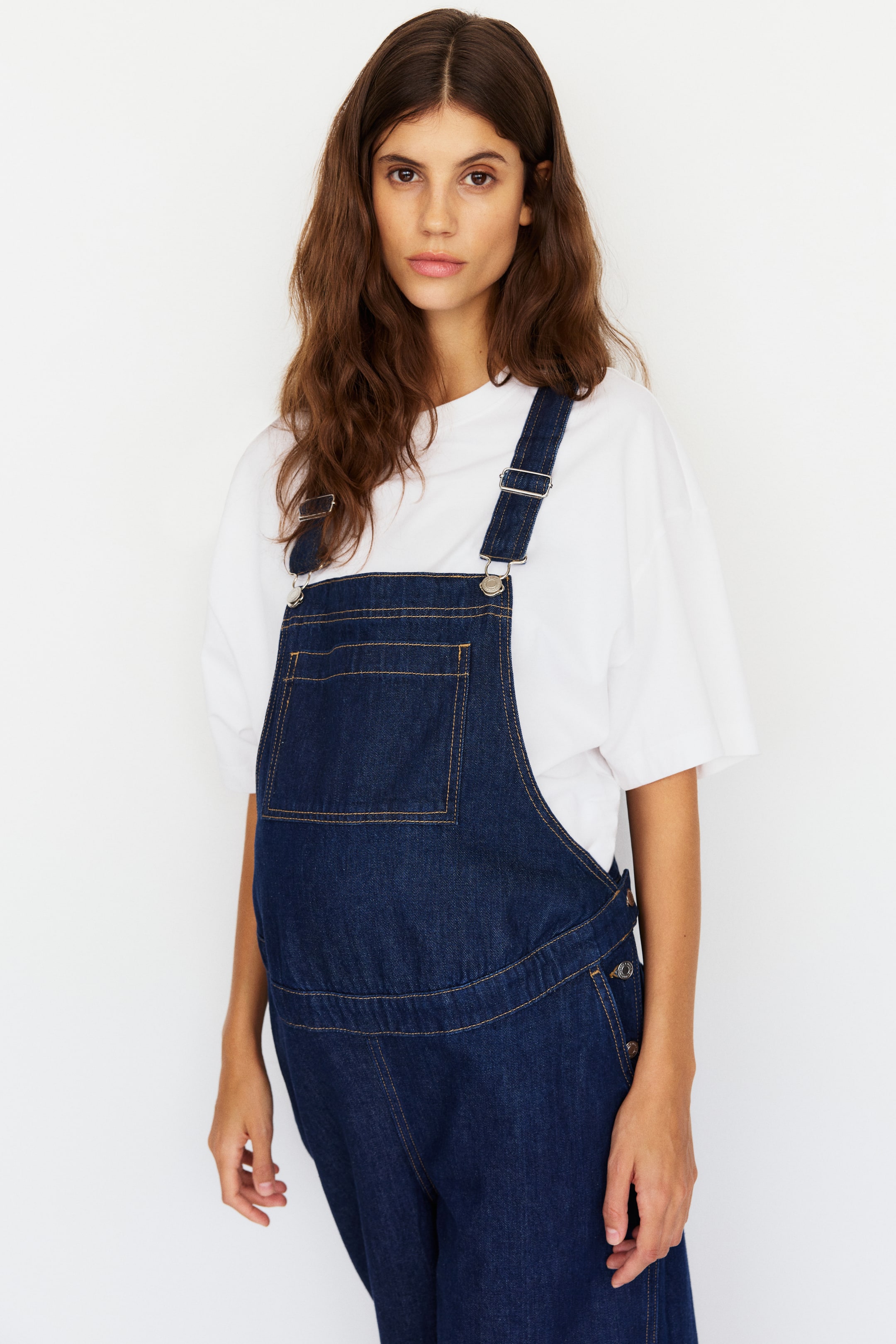 Προβολή μεγαλύτερης εικόνας: MAMA Τζιν σαλοπέτα Before & After - Σκούρο μπλε denim - Ladies | H&M GR 3