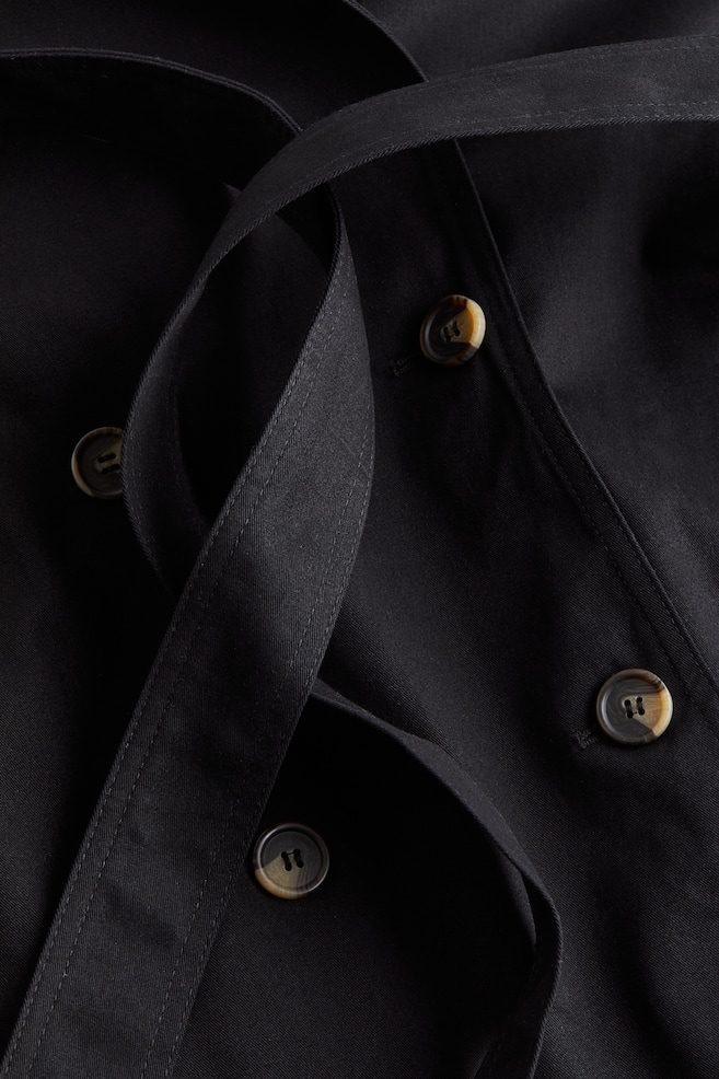 Short trench coat - Black/Beige - 5