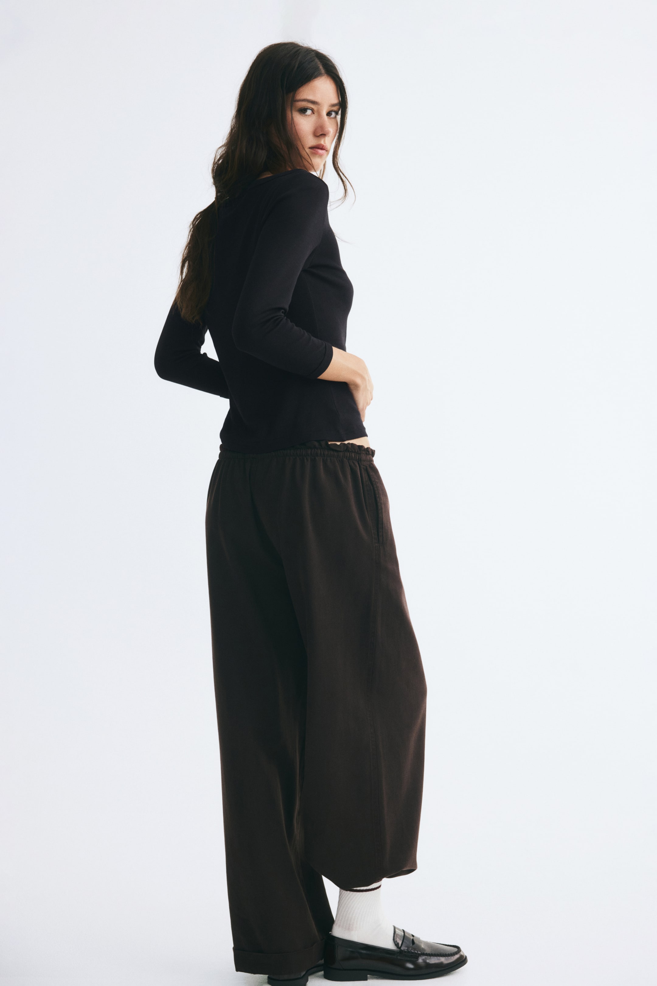 Long-Sleeved Boat-Neck Top