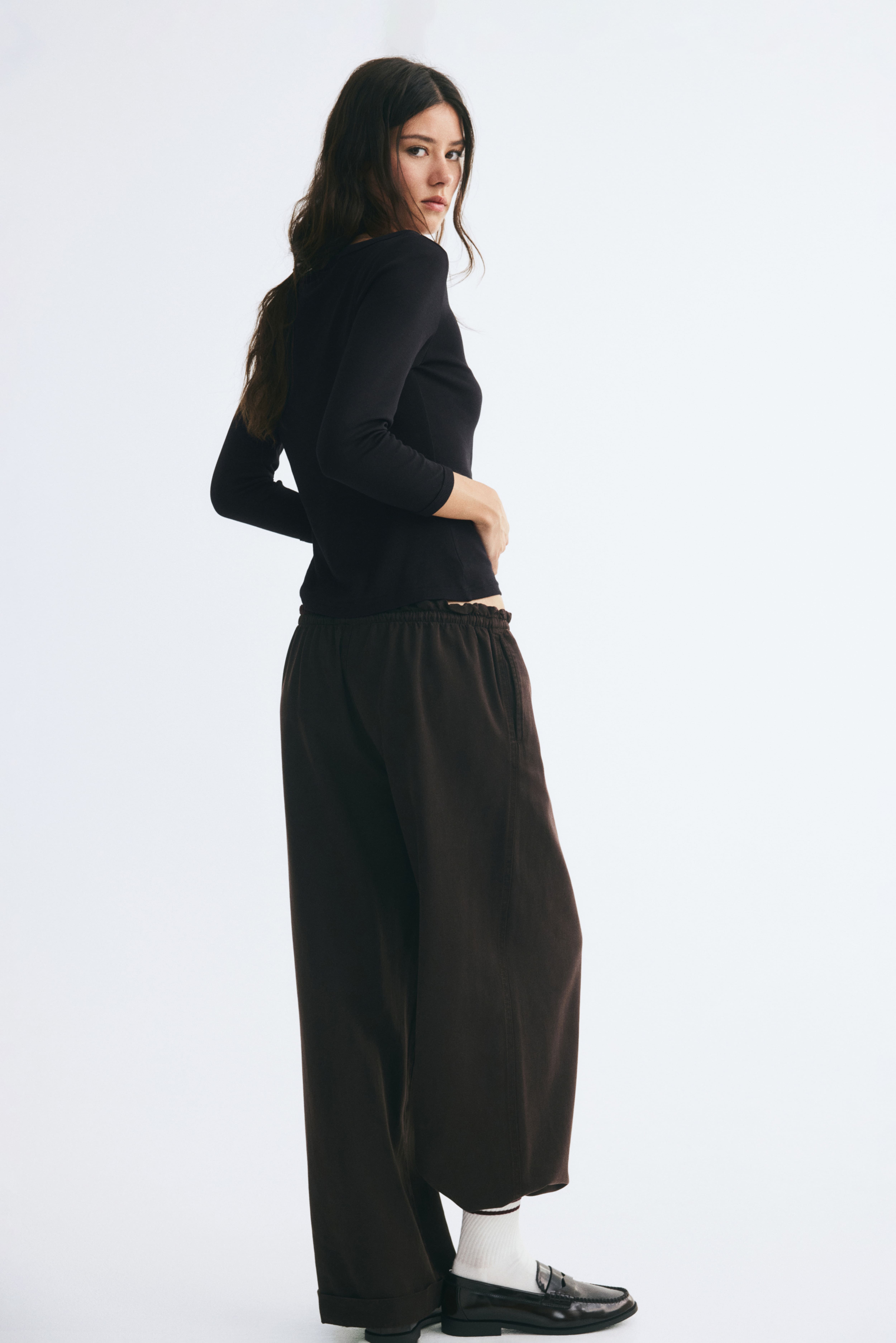 Long-Sleeved Boat-Neck Top