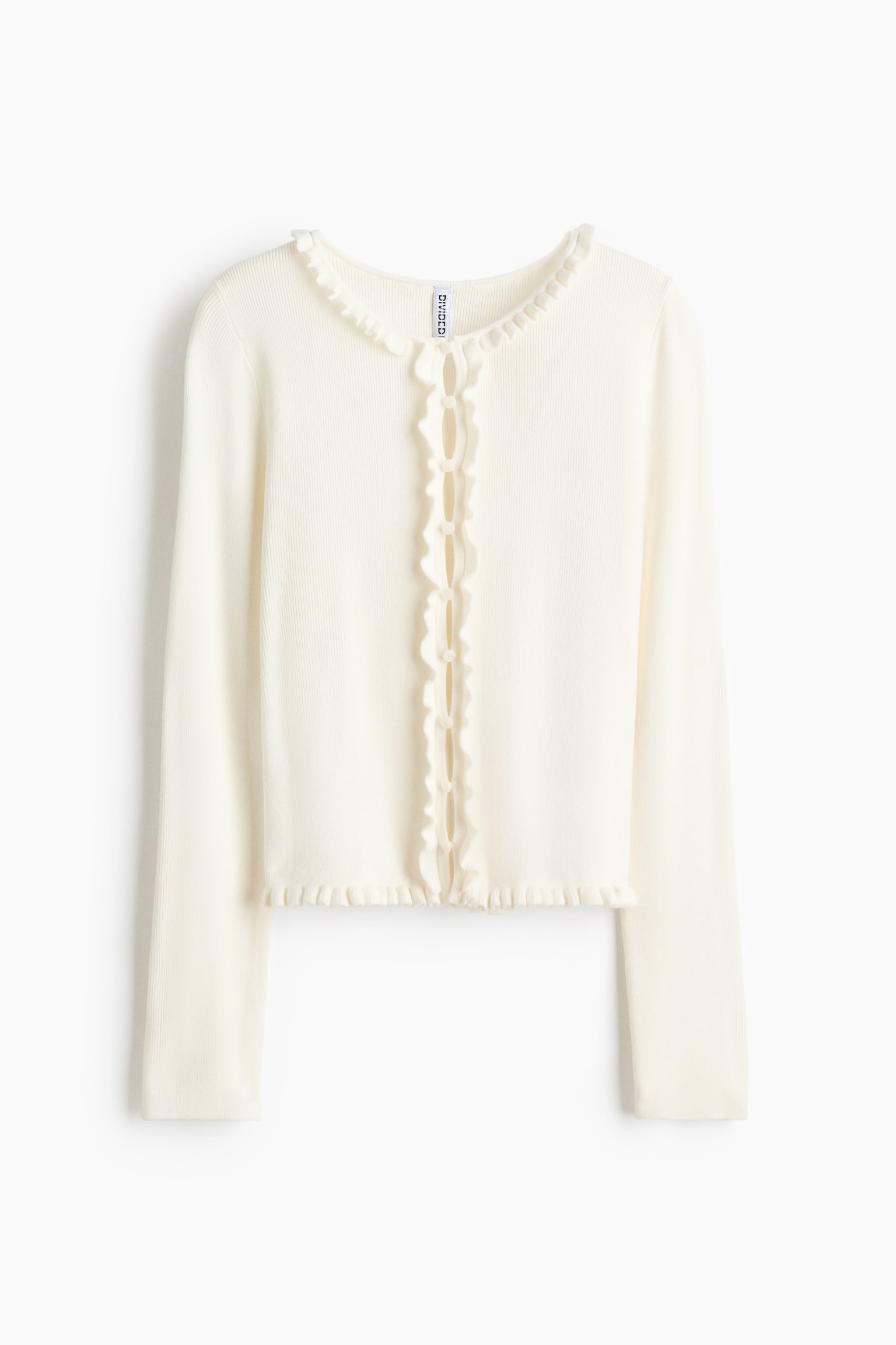 קרדיגן עם וולנים - לבן - 2