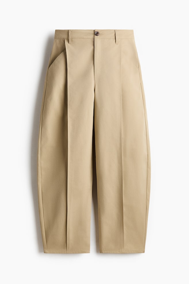 Barrel Regular Waist Jeans - Beige - 1