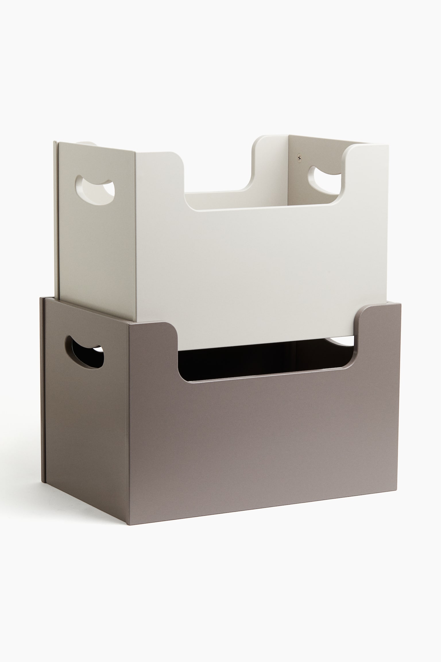 2-pack stackable storage boxes - Mole/Light grey - 1