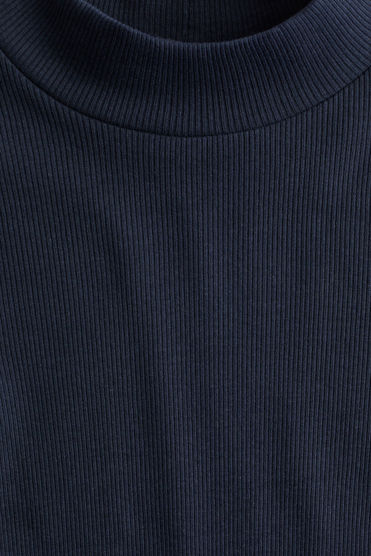 Ribbed turtleneck dress - Navy blue/Black - 2