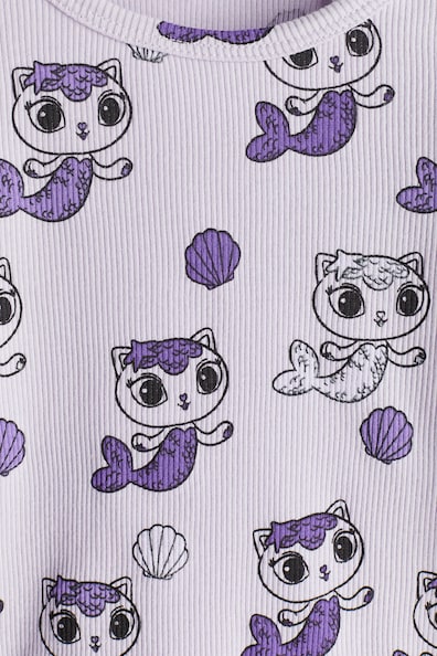 Maglietta A Maniche Lunghe Per Bambina Gabby's Dollhouse, Viola, 100% Cotone, Taglia 5 Anni