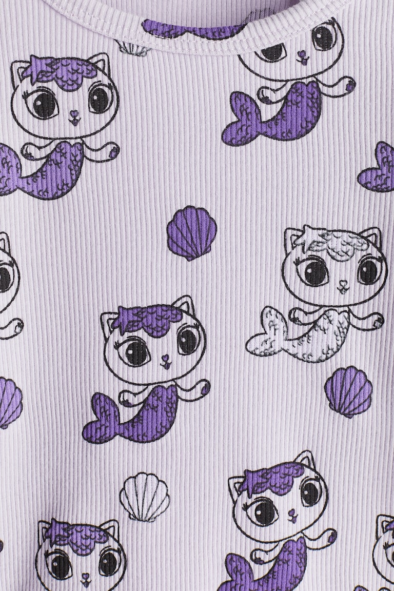 Maglietta A Maniche Lunghe Per Bambina Gabby's Dollhouse, Viola, 100% Cotone, Taglia 5 Anni