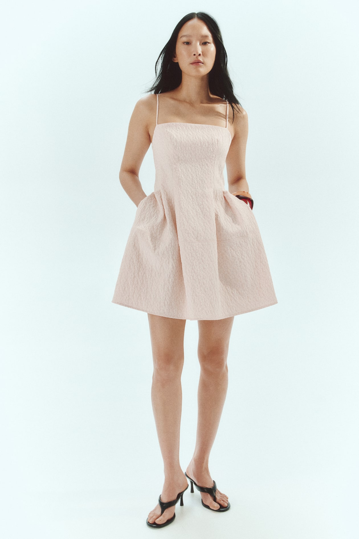 slim fit dress slacks Pink Jacquard Dion Mini Shift Dress