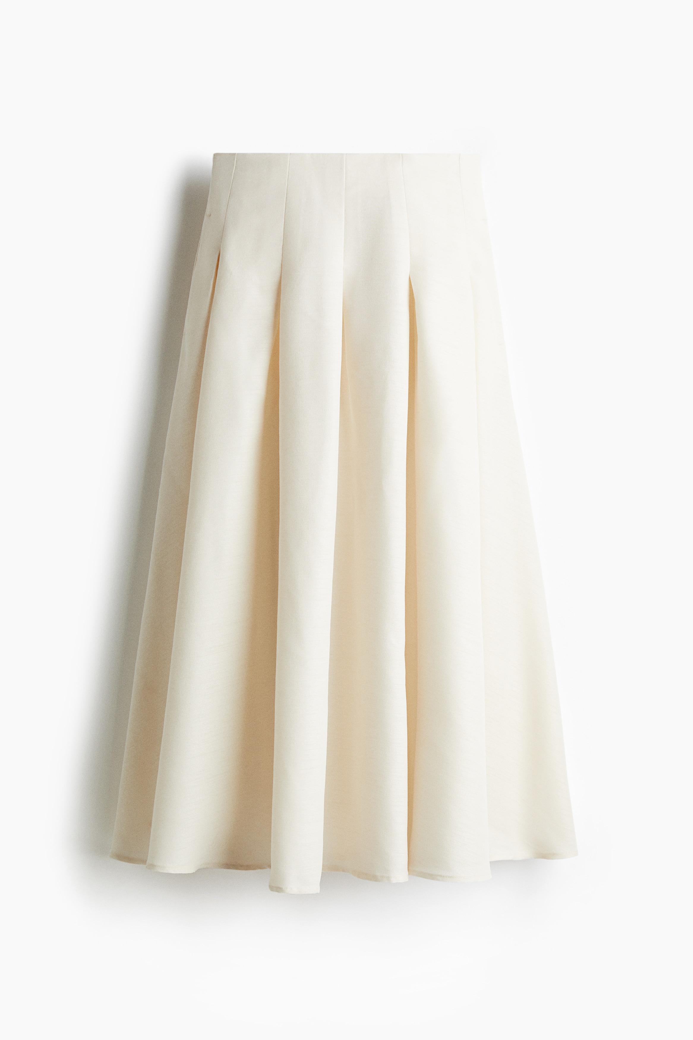 Long Pleated Skirt - Cream/Beige marle/Black