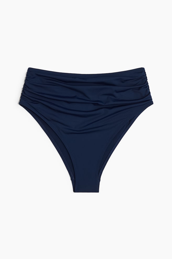 High Waist Cheeky Bikini Bottoms - Navy blue - 1