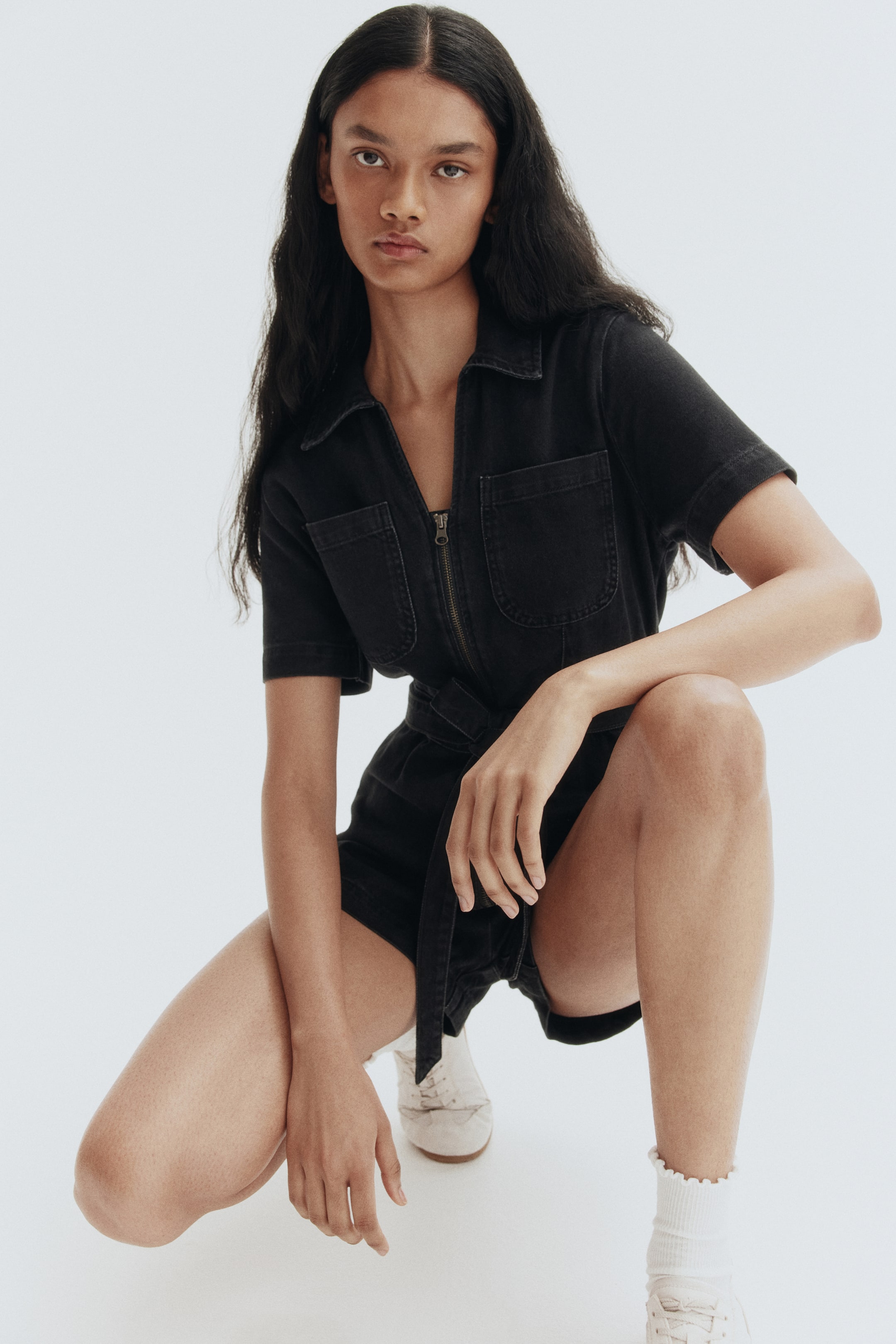 View larger image: Denim playsuit - Black - Ladies | H&M IN 1