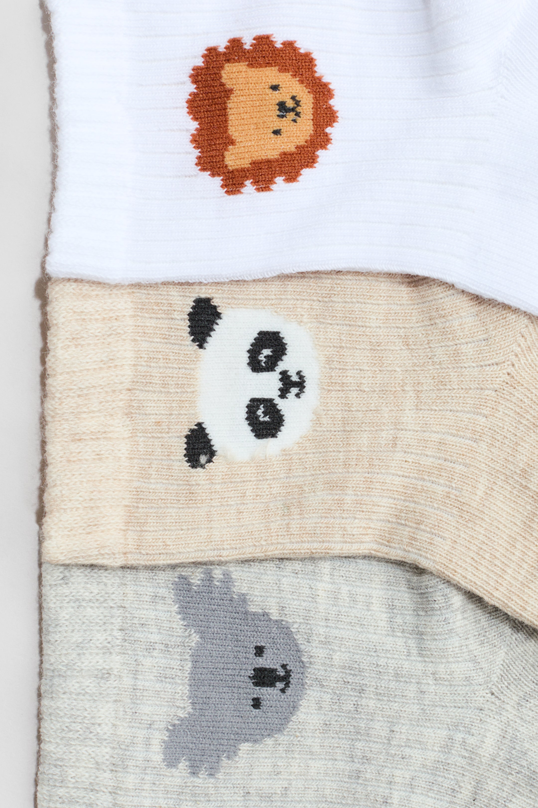 Ampliar la imagen: 3-pack de calcetines - Beige/Animales - Kids | H&M MX 2