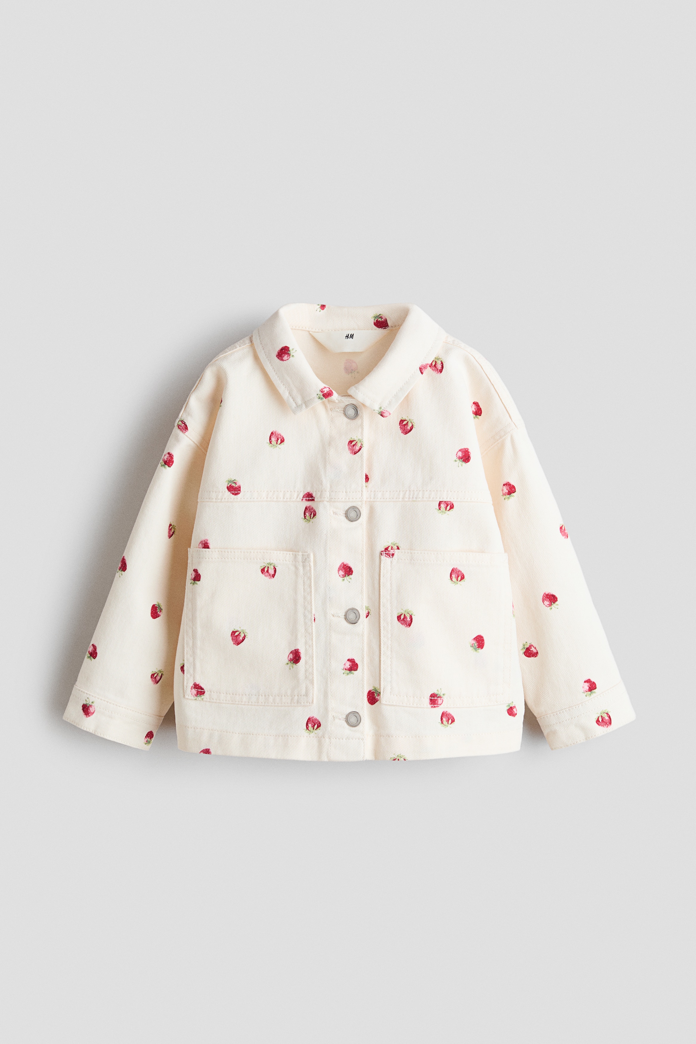 H & M - Gemusterte Twilljacke - Weiß - Kinder