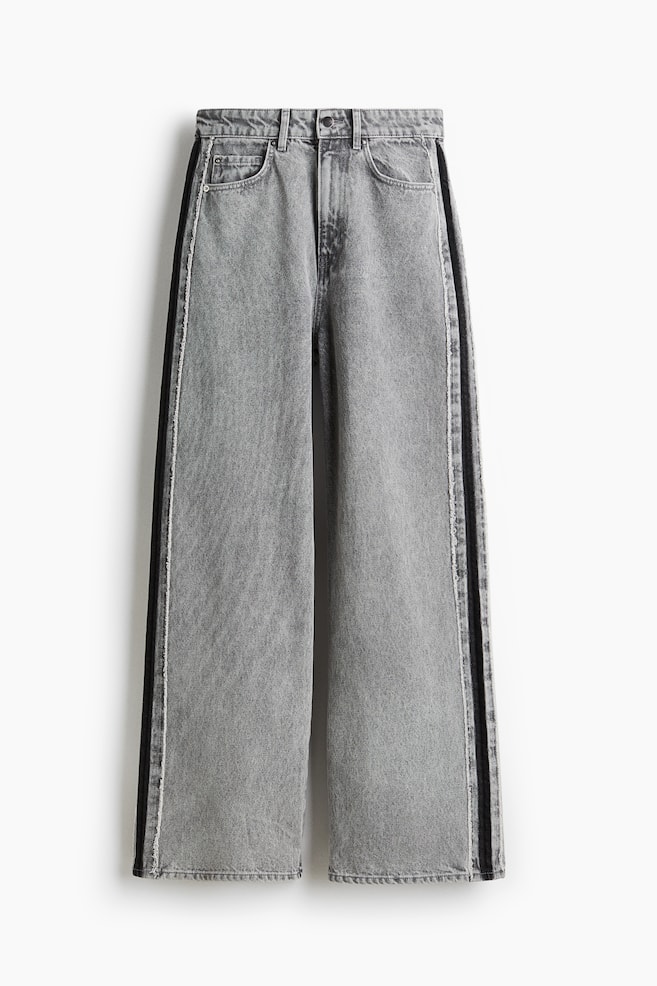 Side-panelled jeans - Denim grey - 1