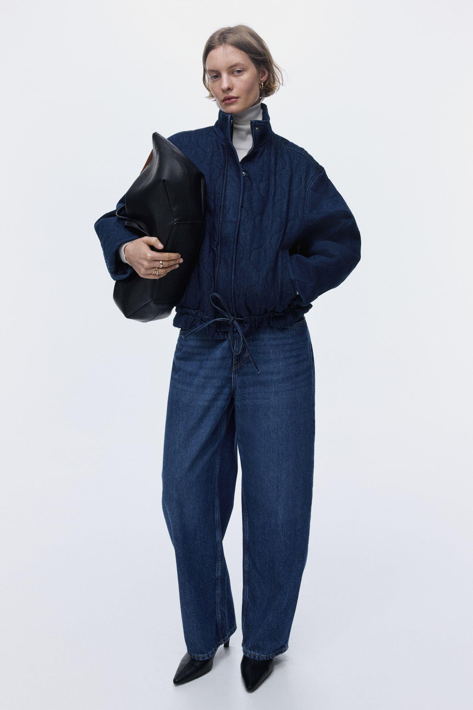 Quilted denim jacket - Dark denim blue - 7