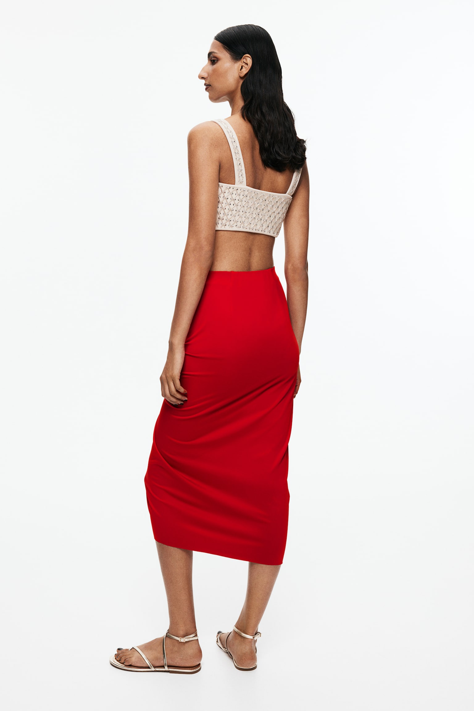 Draped jersey skirt - Bright red/Burgundy - 4