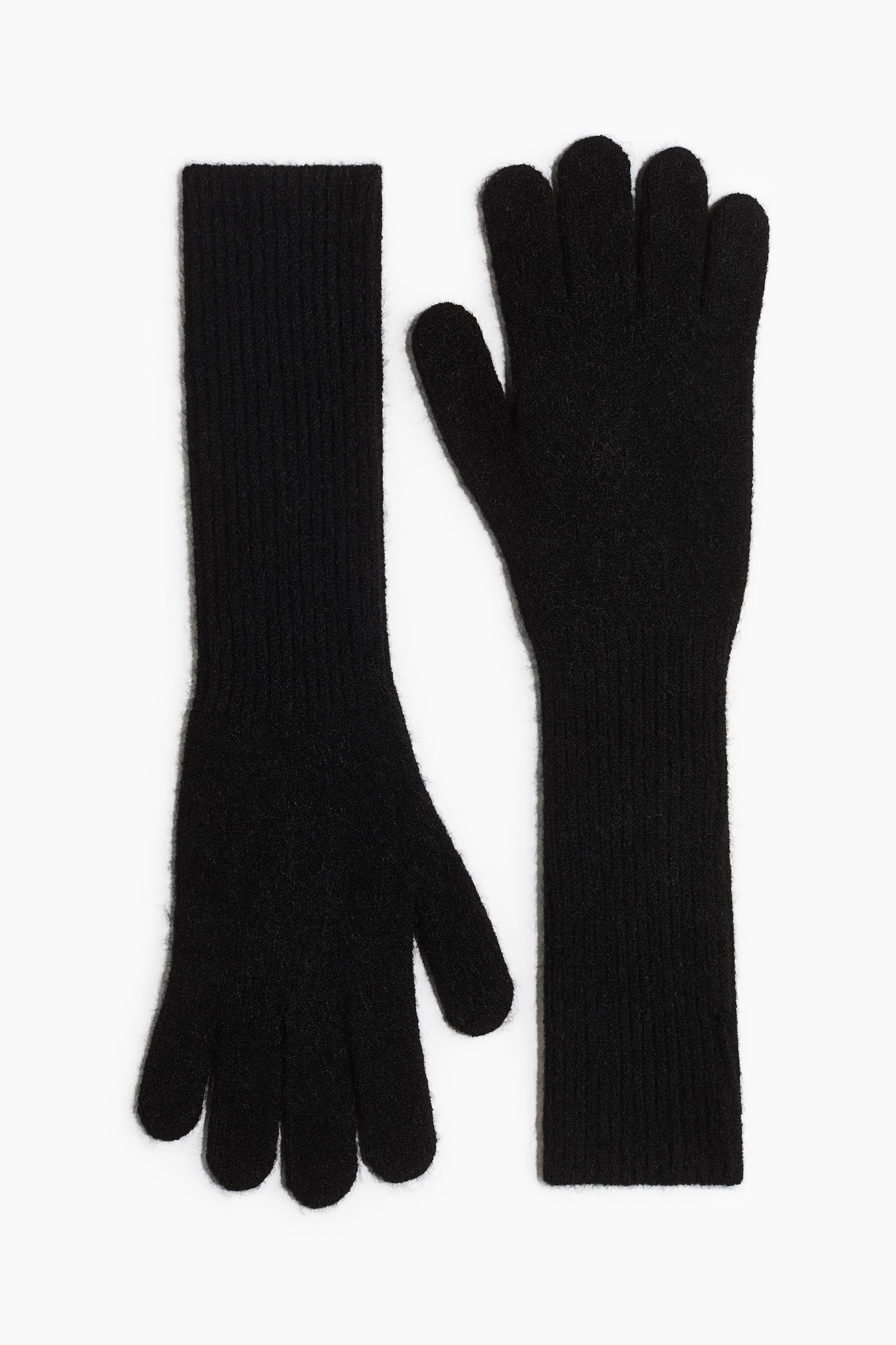 Long knitted gloves