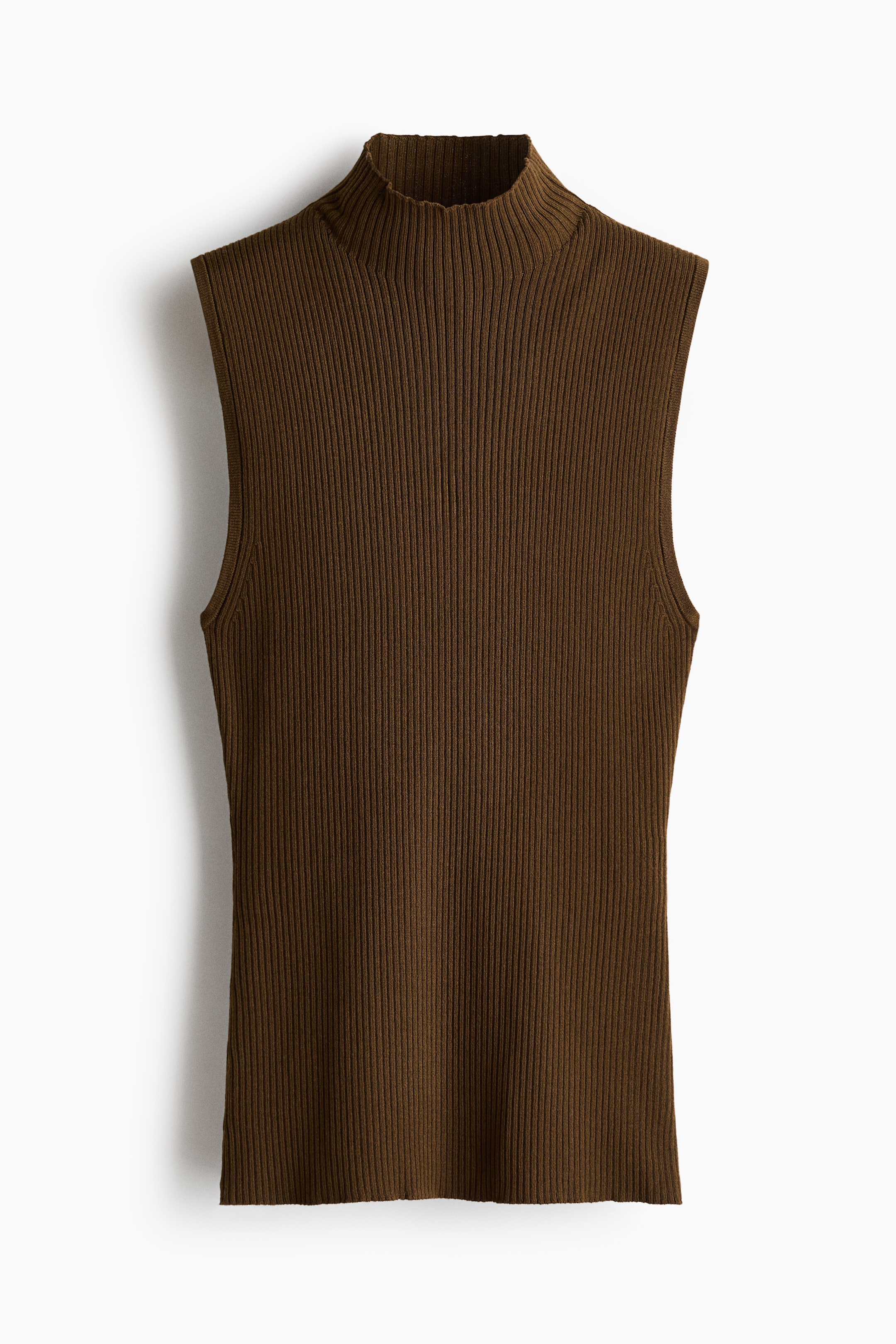 View larger image: Rib-knit turtleneck top - Dark brown - Ladies | H&M PH 6