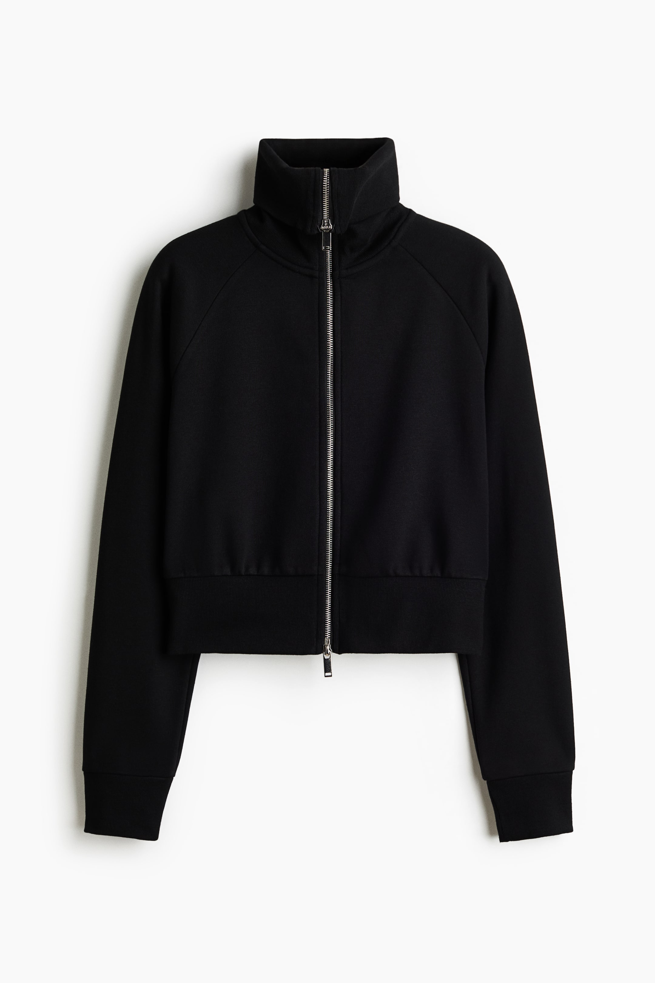 View larger image: Roll-neck zip-through sweatshirt - Black - Ladies | H&M 1