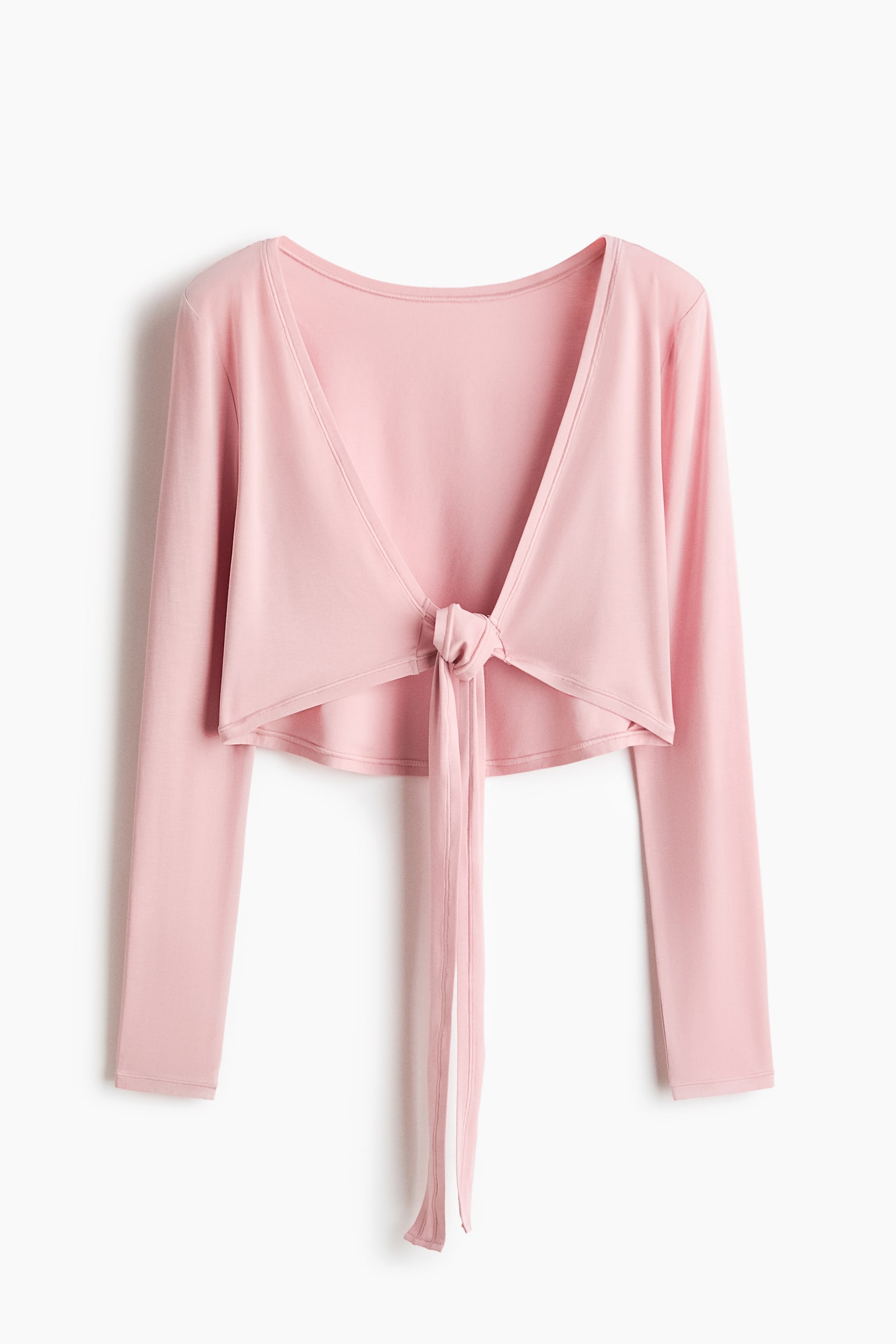 קרופ טופ ליוגה עם שרוולים ארוכים - ורוד עדין/חום חם/כחול אמזונייט - 2